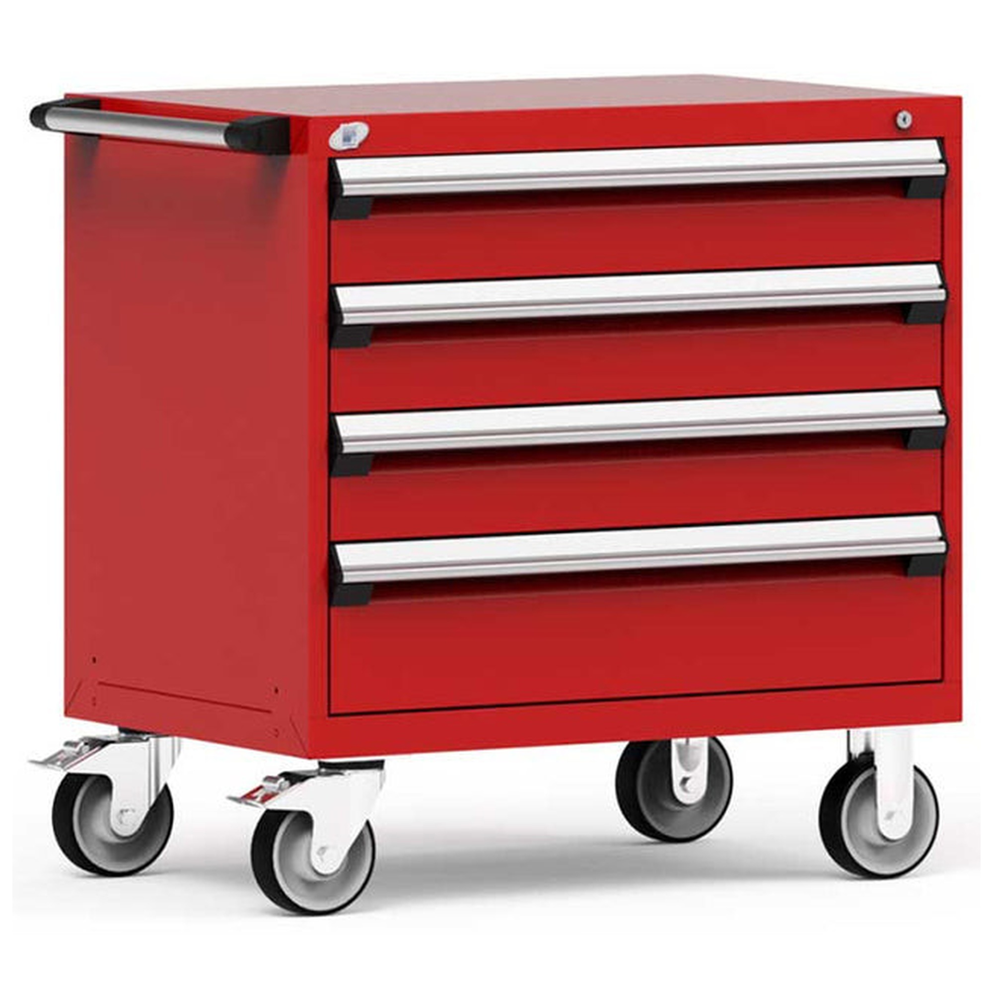4-Drawer Heavy-Duty Mobile Cabinet, 36"W x 24"D x 37.5"H - With Dividers