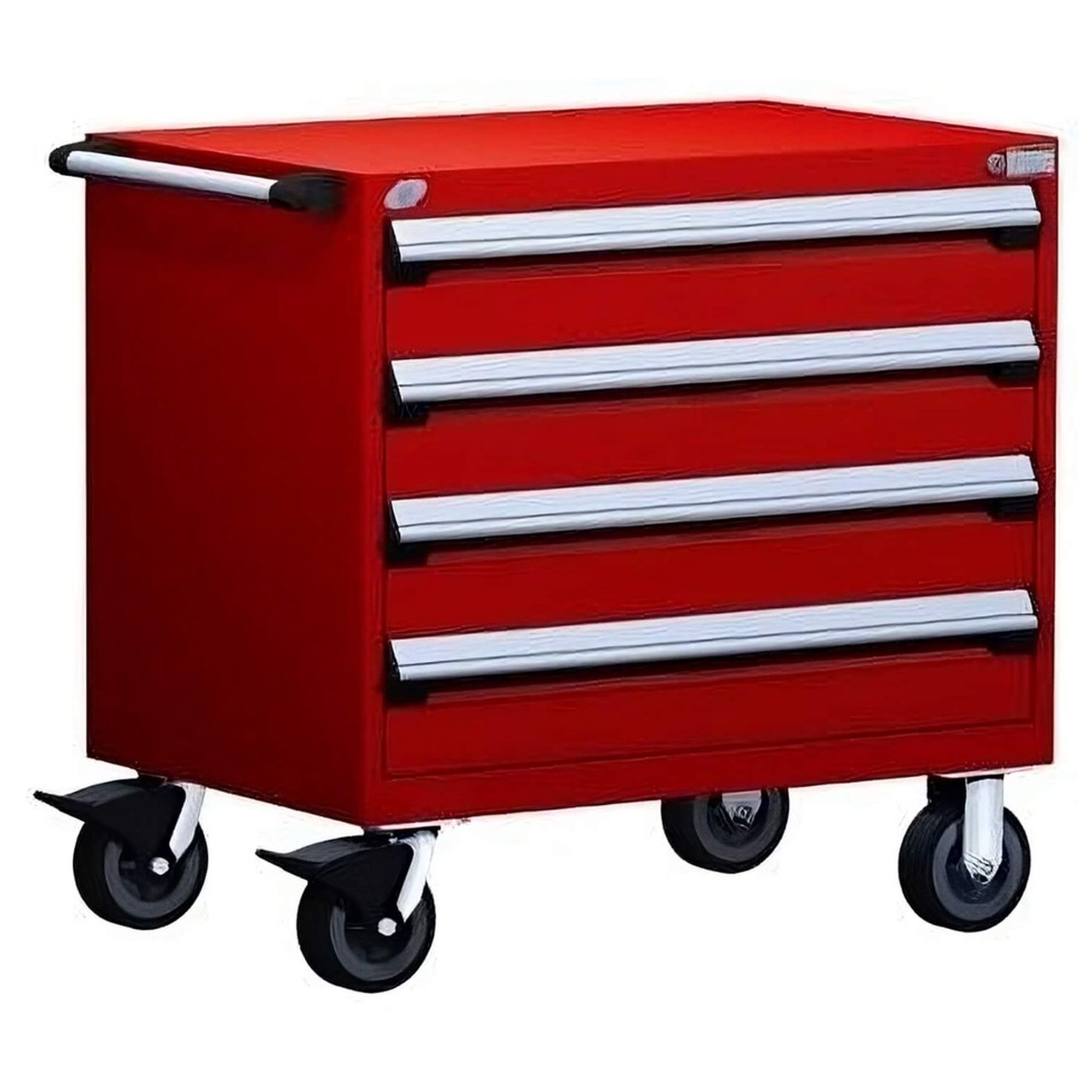 4-Drawer Heavy-Duty Mobile Cabinet, 36"W x 24"D x 35.5"H - With Dividers
