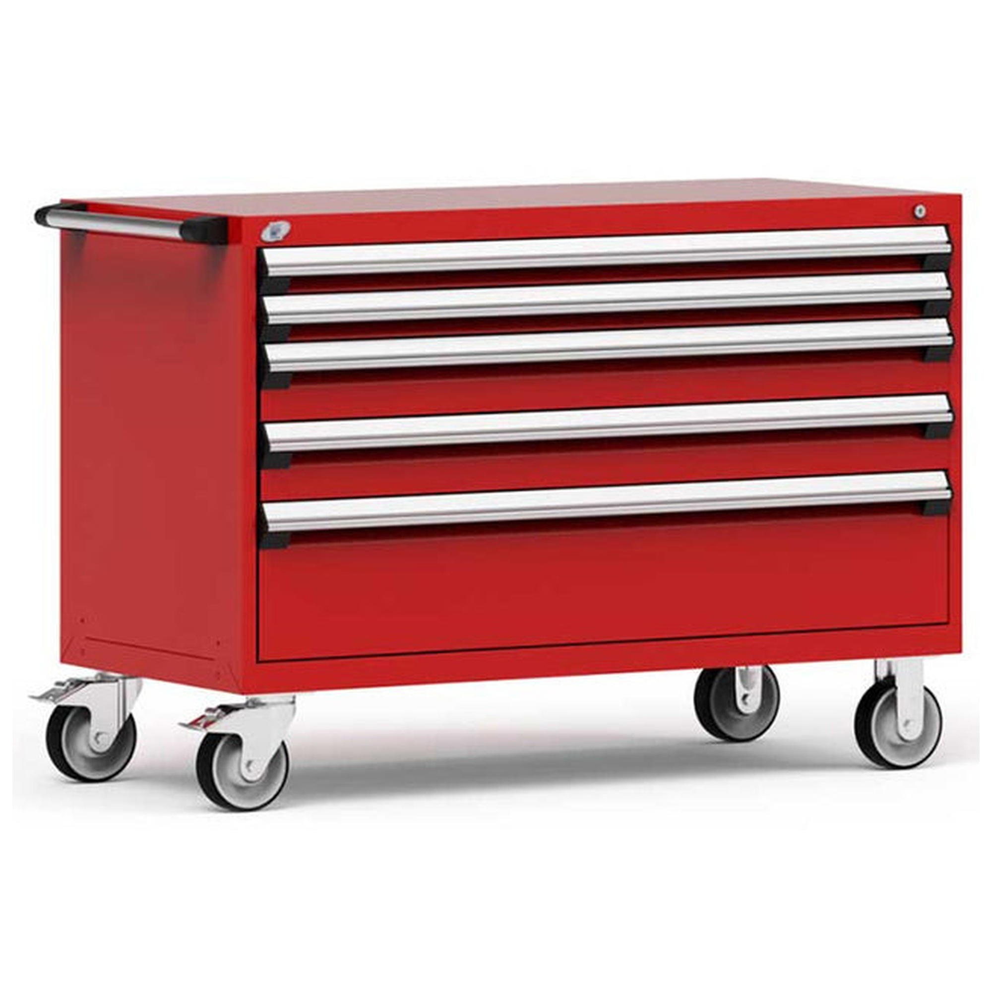 5-Drawer Heavy-Duty Mobile Cabinet, 54"W x 24"D x 37.5"H - Without Dividers