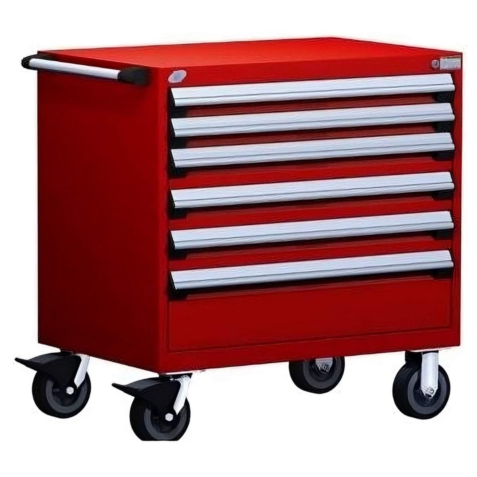 6-Drawer Heavy-Duty Mobile Cabinet, 36"W x 24"D x 37.5"H - Without Dividers