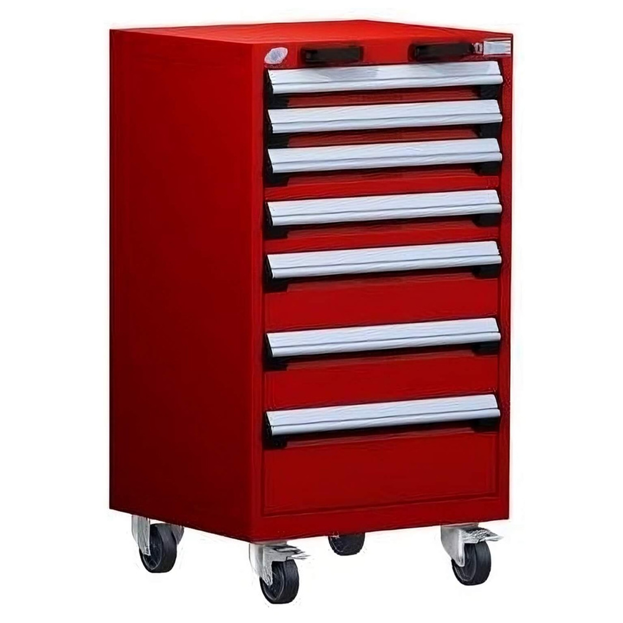 7-Drawer Heavy-Duty Mobile Cabinet, 24"W x 21"D x 43.13"H - With Dividers