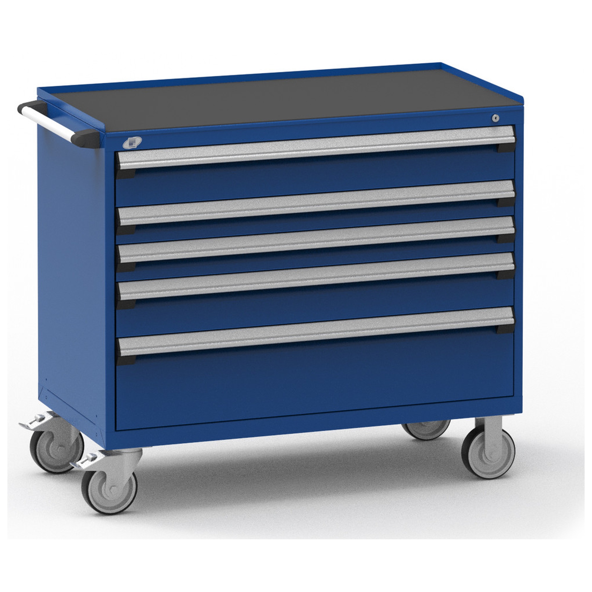 5-Drawer Heavy-Duty Mobile Cabinet, 48"W x 24"D x 42.5"H - With Dividers