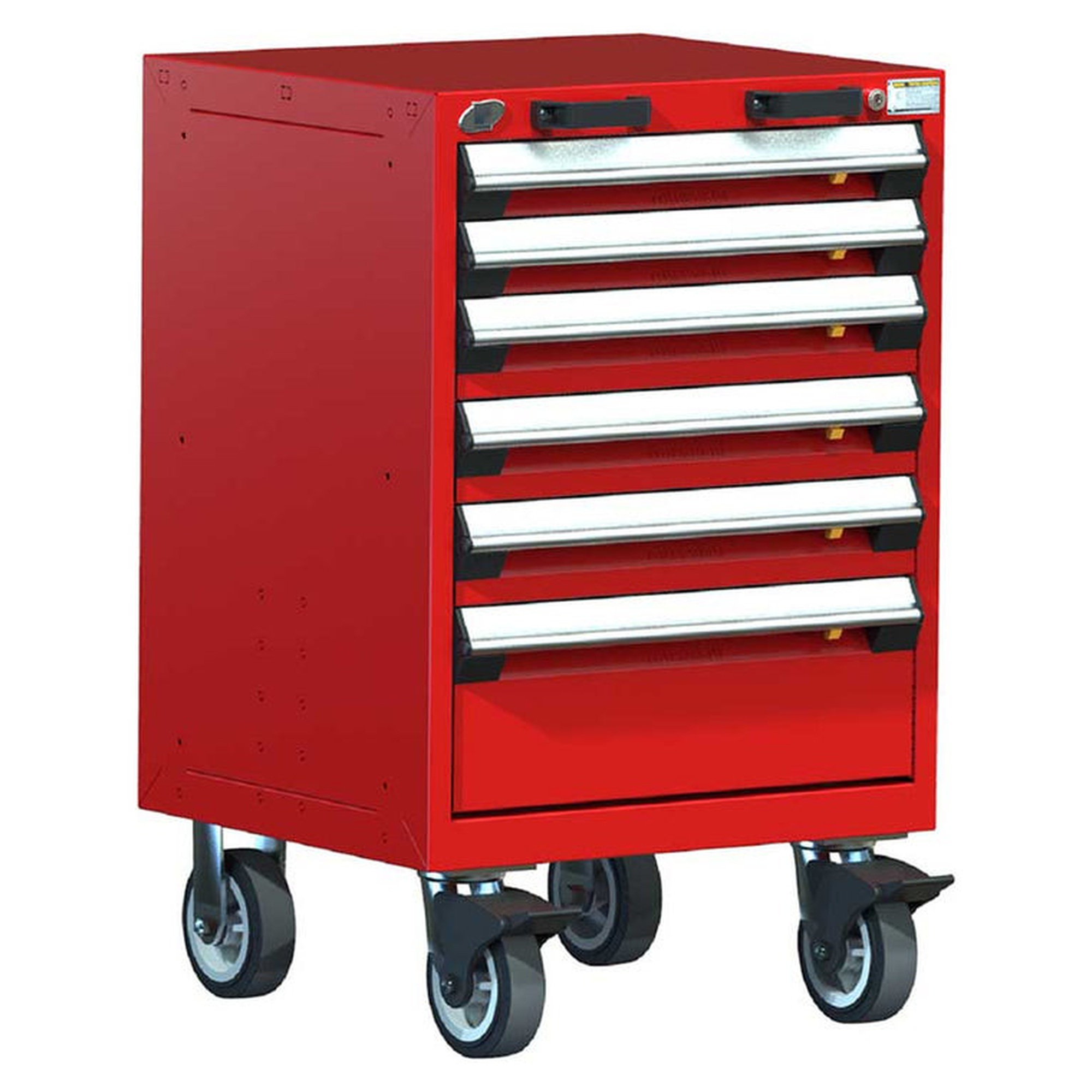 6-Drawer Heavy-Duty Mobile Cabinet, 24"W x 21"D x 37.5"H - With Dividers