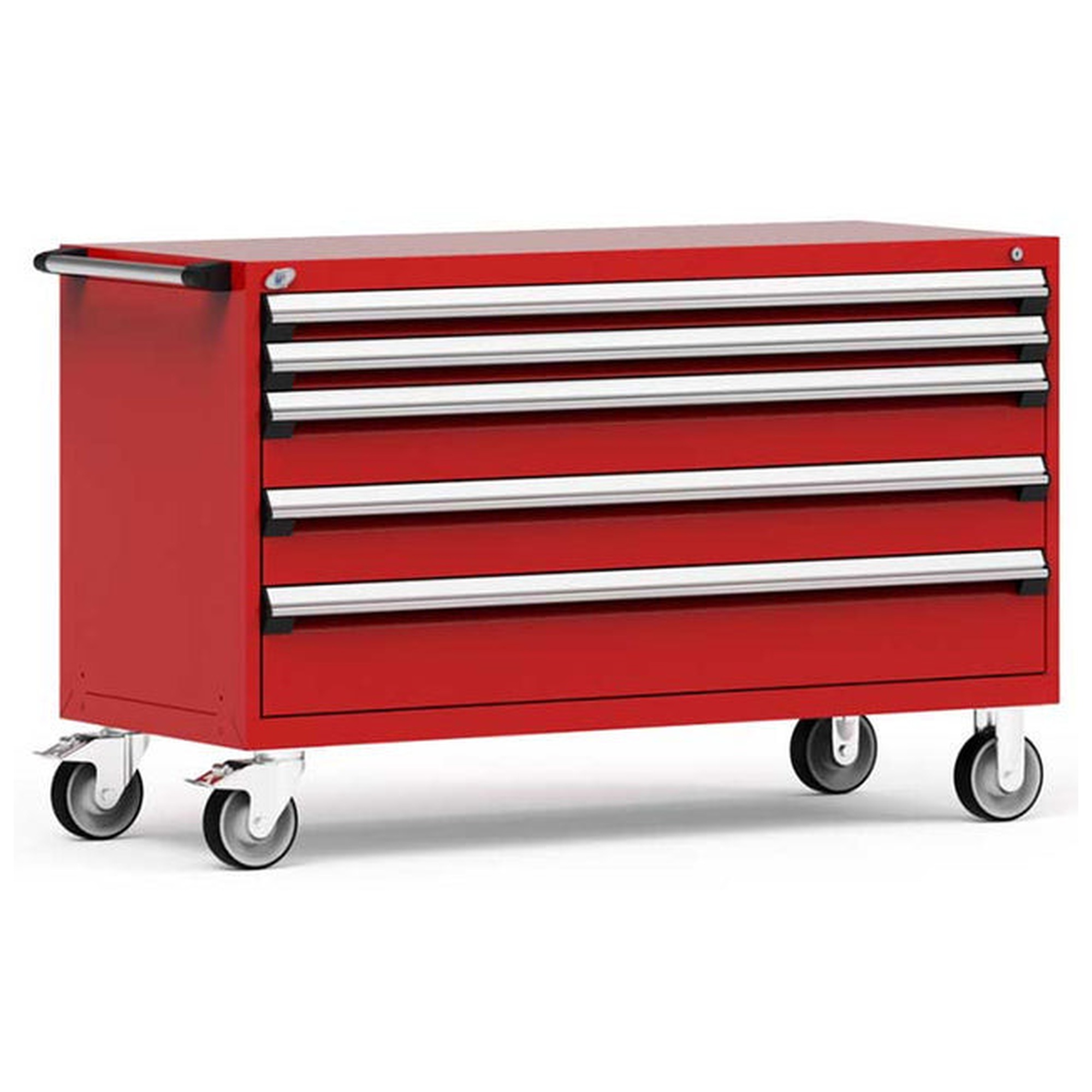 5-Drawer Heavy-Duty Mobile Cabinet, 60"W x 24"D x 37.5"H - Without Dividers