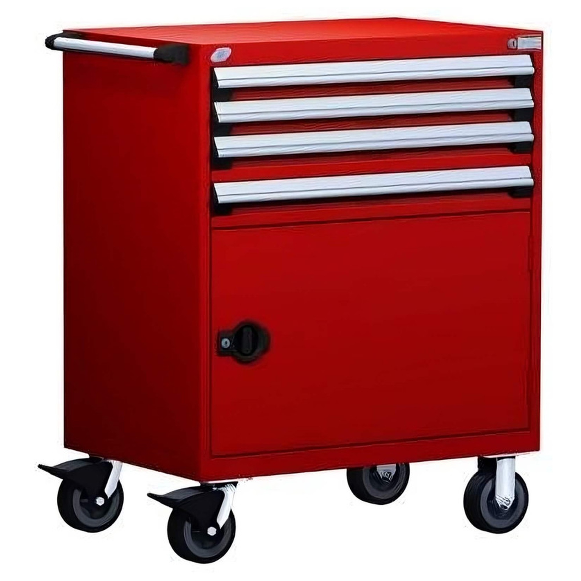 4-Drawer Heavy-Duty Mobile Cabinet, 30"W x 21"D x 45.5"H - With Dividers