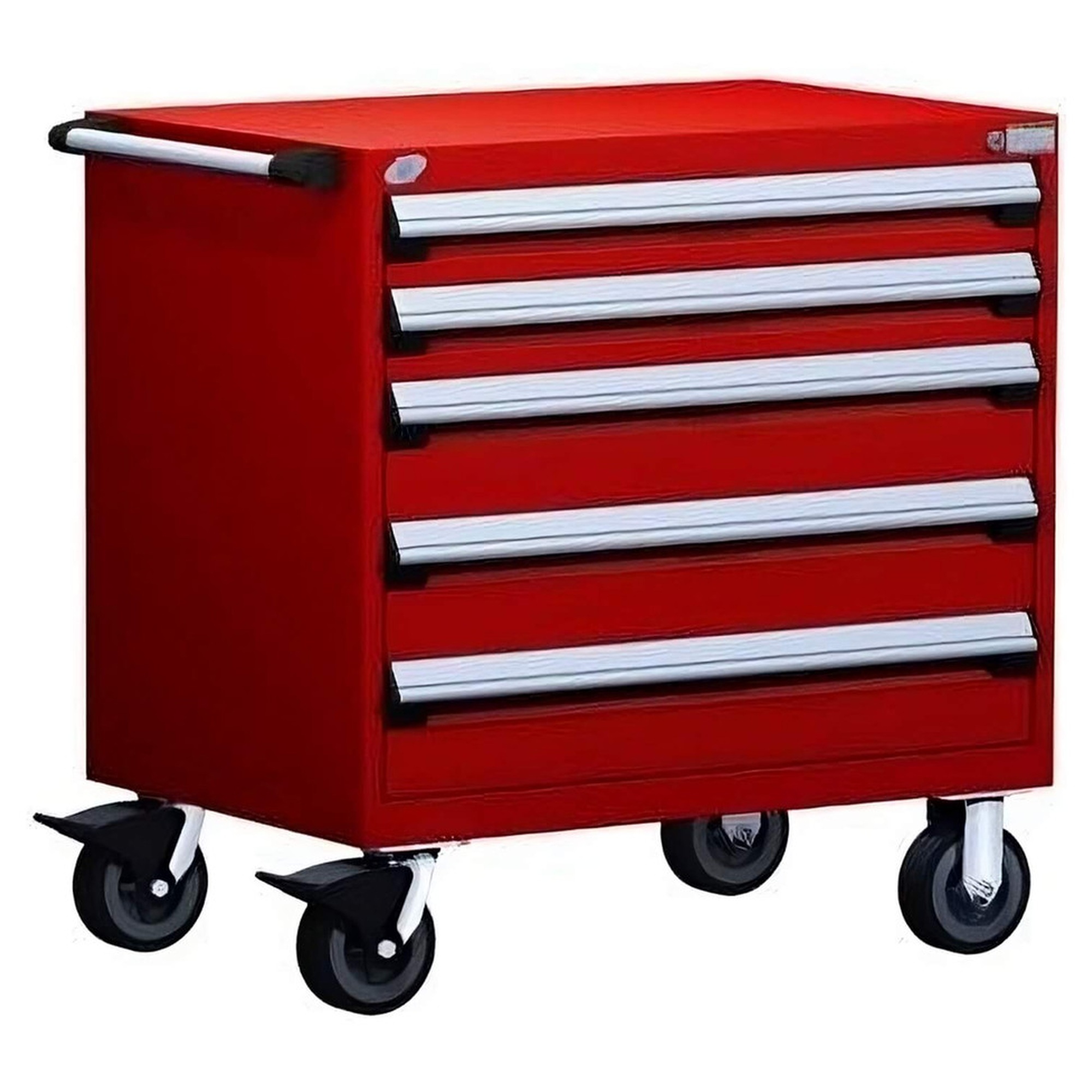 5-Drawer Heavy-Duty Mobile Cabinet, 36"W x 24"D x 37.5"H - Without Dividers