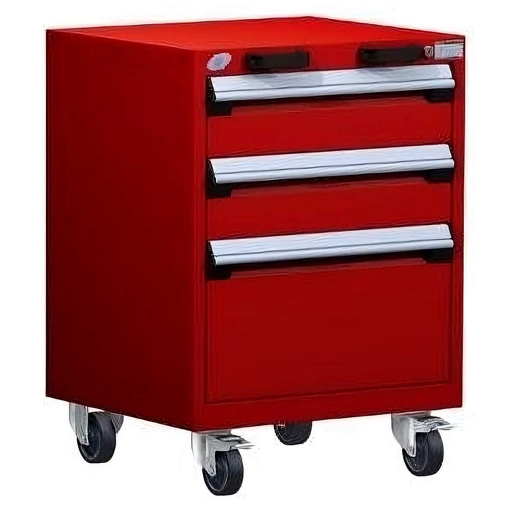 3-Drawer Heavy-Duty Mobile Cabinet, 24"W x 27"D x 33.13"H - With Dividers
