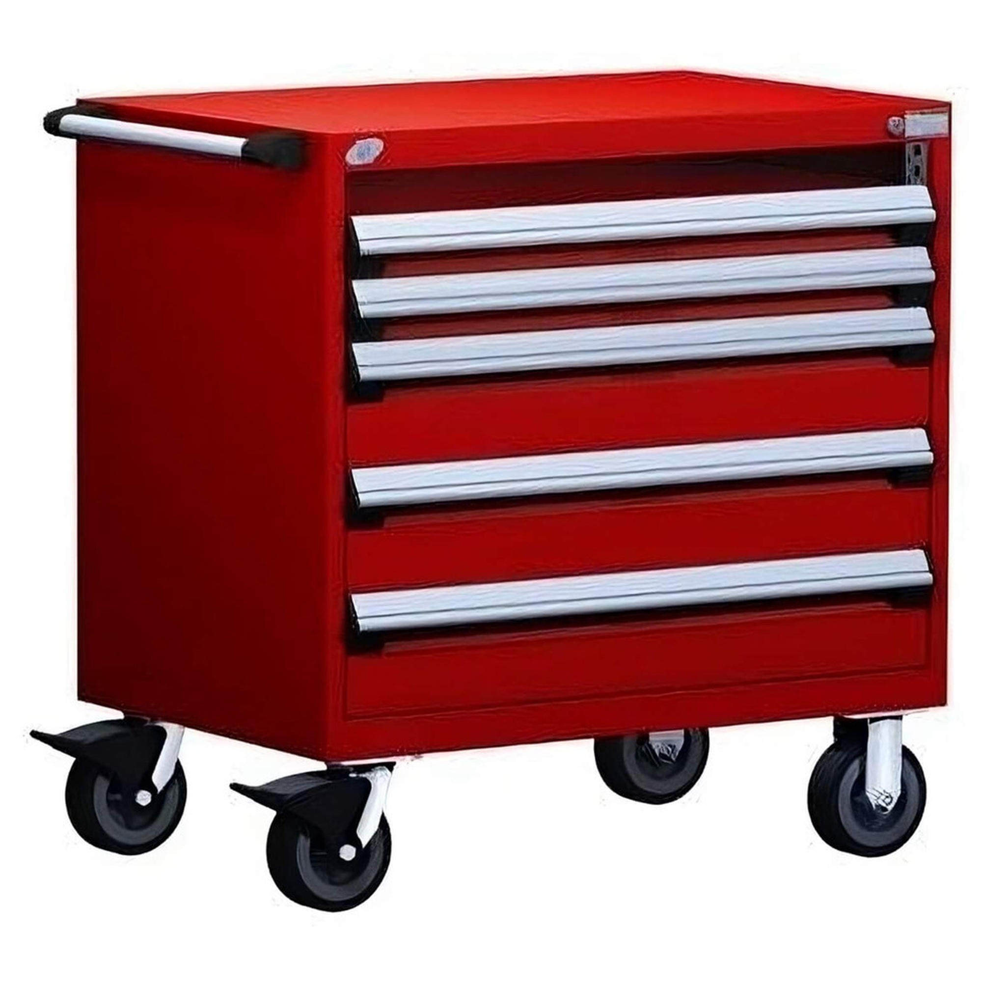 4-Drawer Heavy-Duty Mobile Cabinet, 36"W x 24"D x 37.5"H - With Dividers - Drawer heights: 1 3"H, 3 6"H