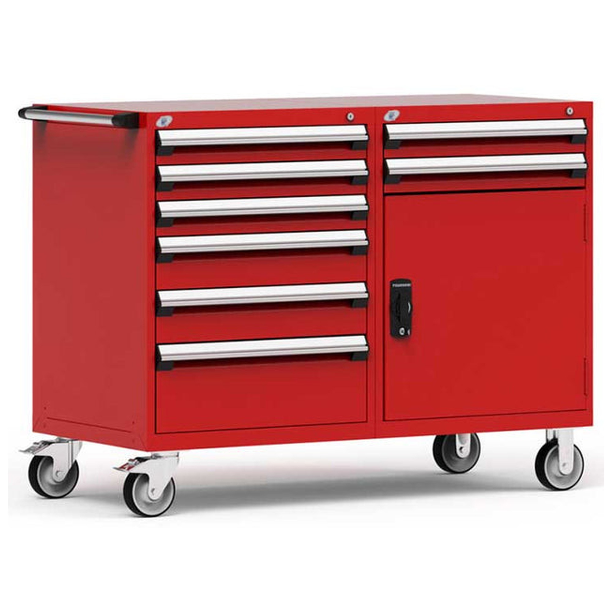 8-Drawer Mobile Cabinet, 48"W x 21"D x 45.5"H - With Dividers