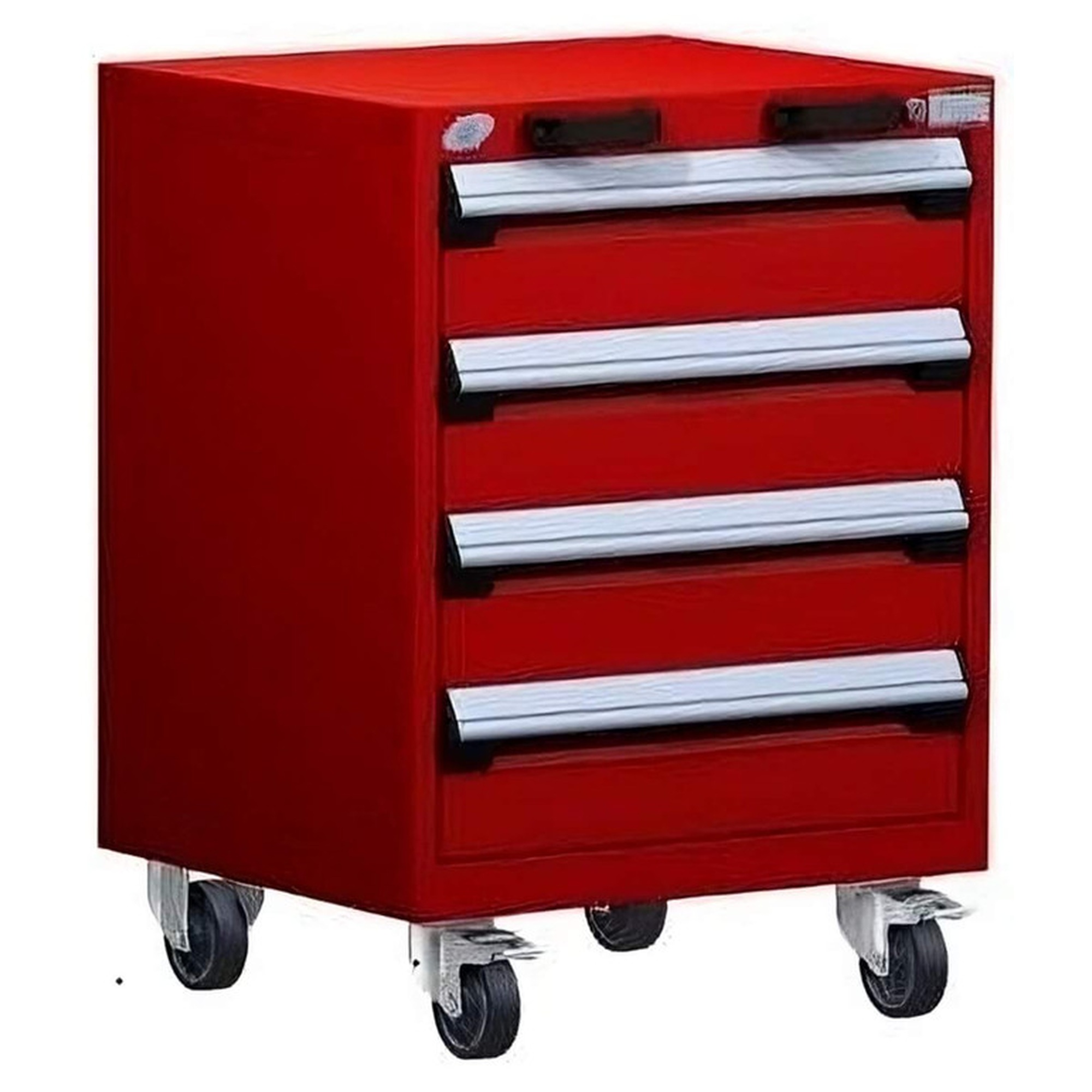 4-Drawer Heavy-Duty Mobile Cabinet, 24"W x 27"D x 33.13"H - Without Dividers - Drawer heights: 4 6"H