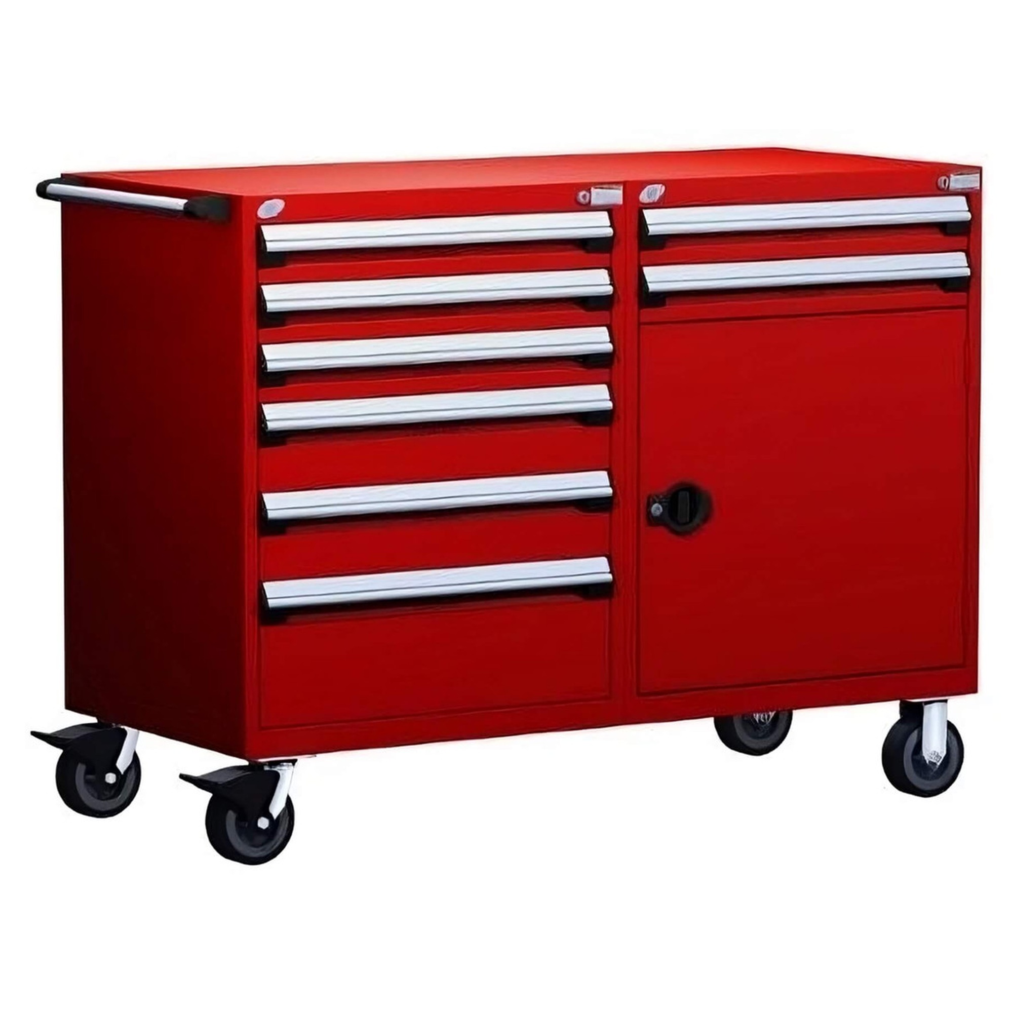 8-Drawer Mobile Cabinet, 60"W x 27"D x 45.5"H - With Dividers
