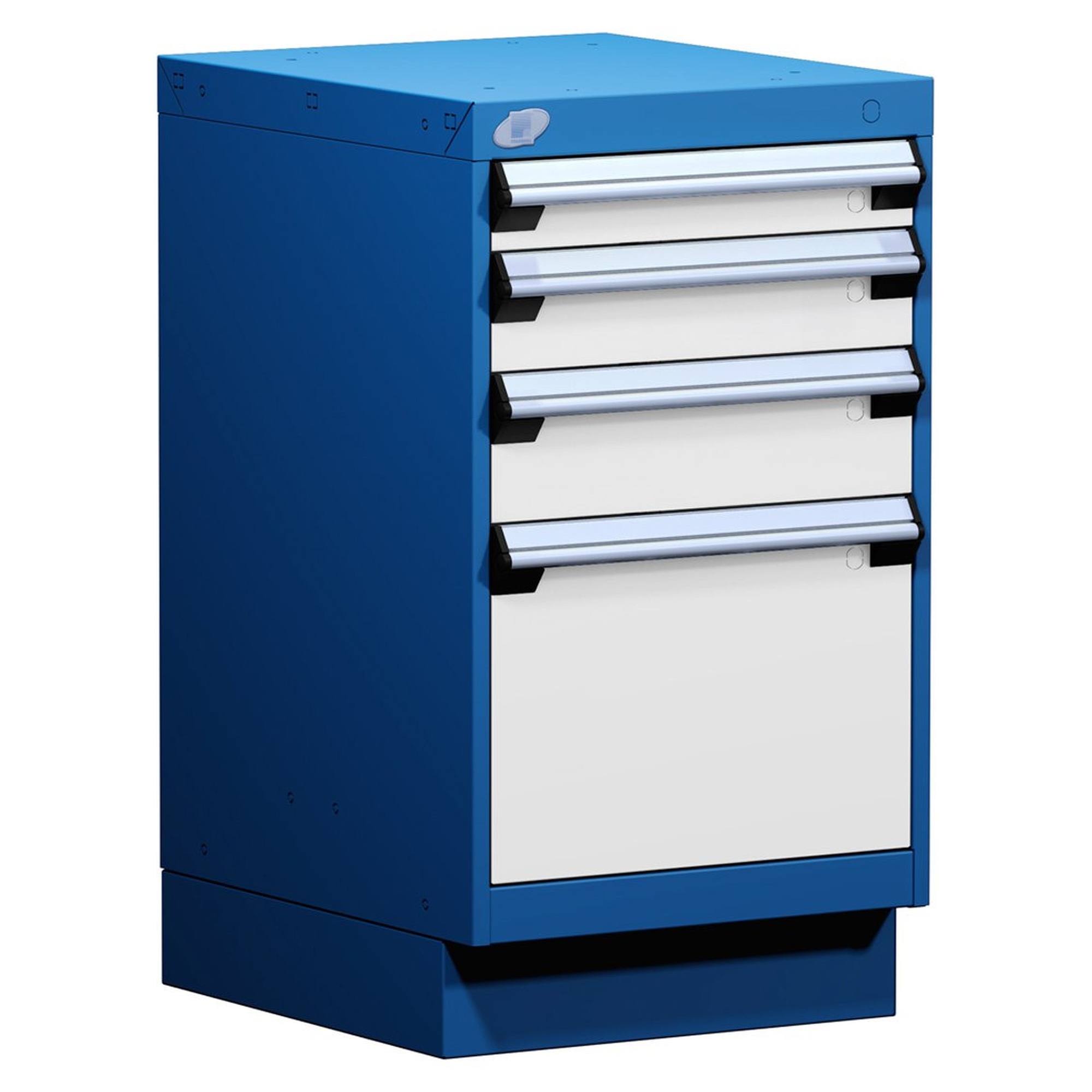4-Drawer Modular Cabinet, 18"W x 21"D x 32"H - With Dividers - Drawer heights: 1 3" H, 1 4" H, 1 5" H, 1 12" H