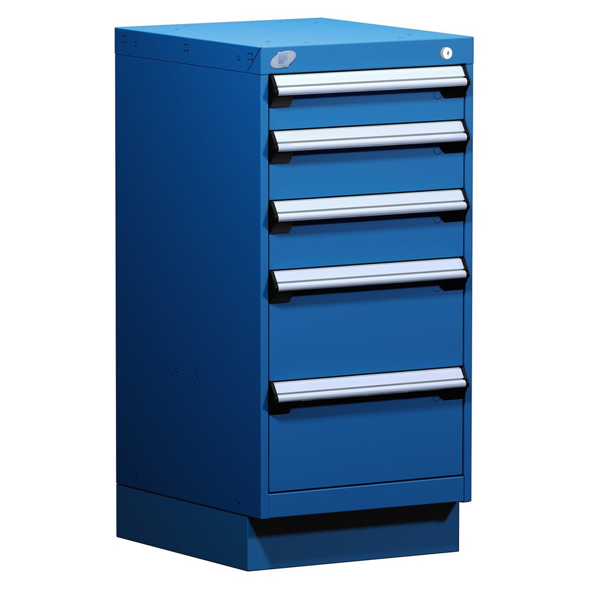 5-Drawer Modular Cabinet, 18"W x 21"D x 38"H - Without Dividers - Drawer heights: 1 4" H, 2 5" H, 2 8" H