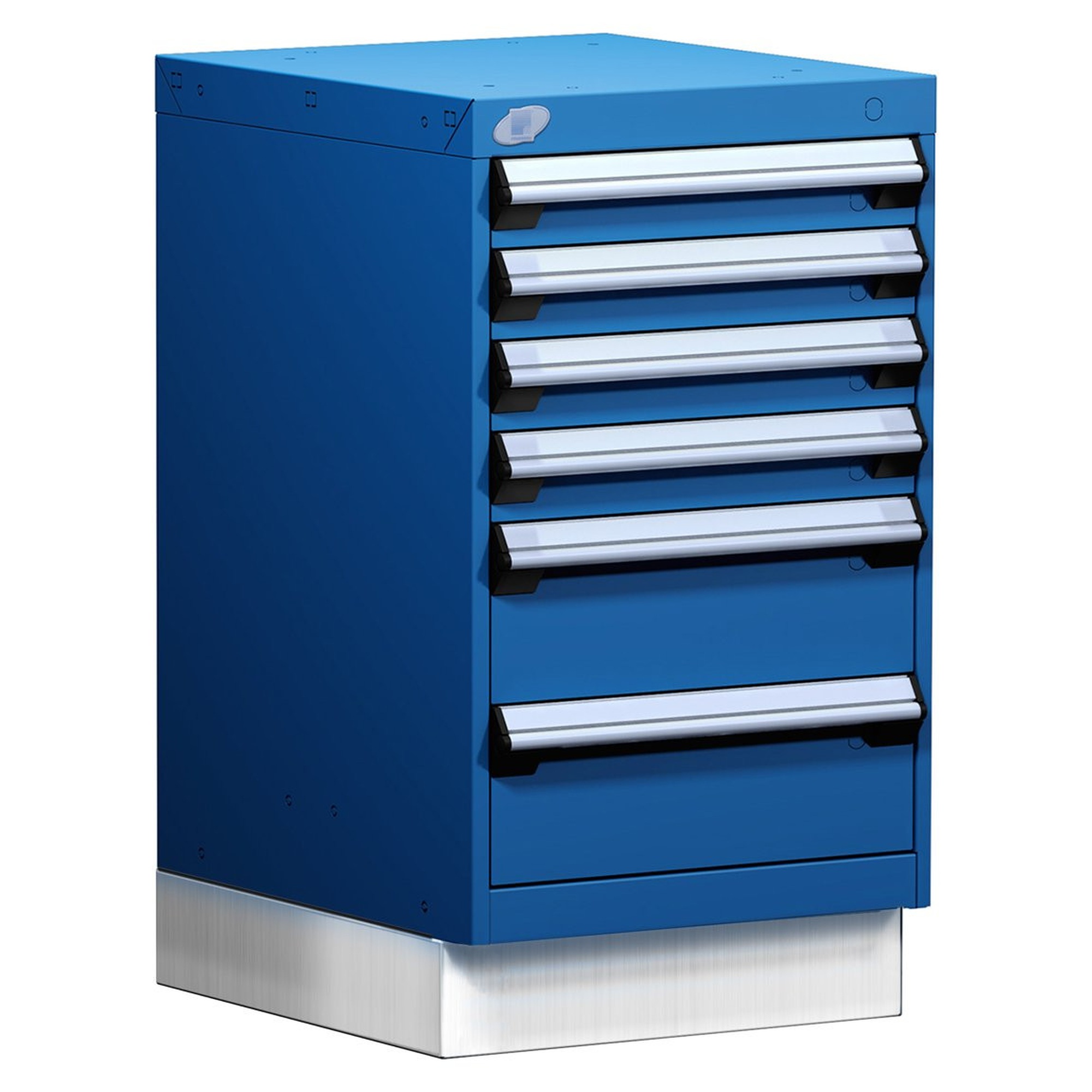 6-Drawer Modular Cabinet, 18"W x 21"D x 32"H - Without Dividers - Drawer heights: 4 3" H, 2 6" H