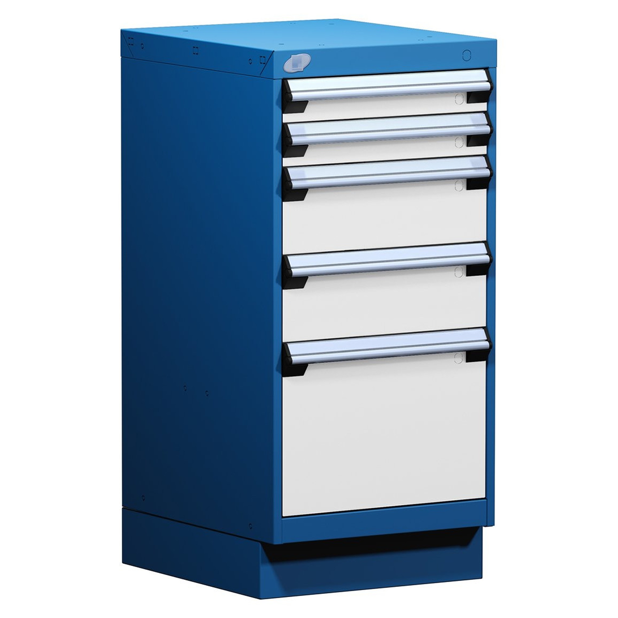5-Drawer Modular Cabinet, 18"W x 21"D x 38"H - Without Dividers - Drawer heights: 2 3" H, 2 6" H, 1 12" H