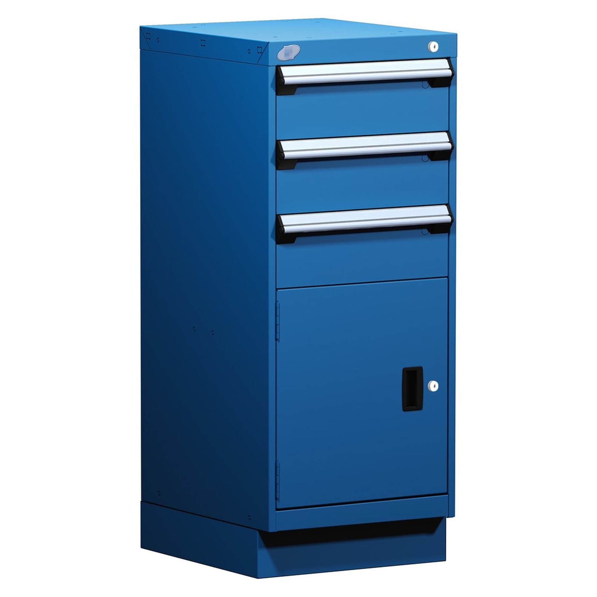 3-Drawer Modular Cabinet, 18"W x 21"D x 44"H - With Dividers - Compartments: 6"H-6