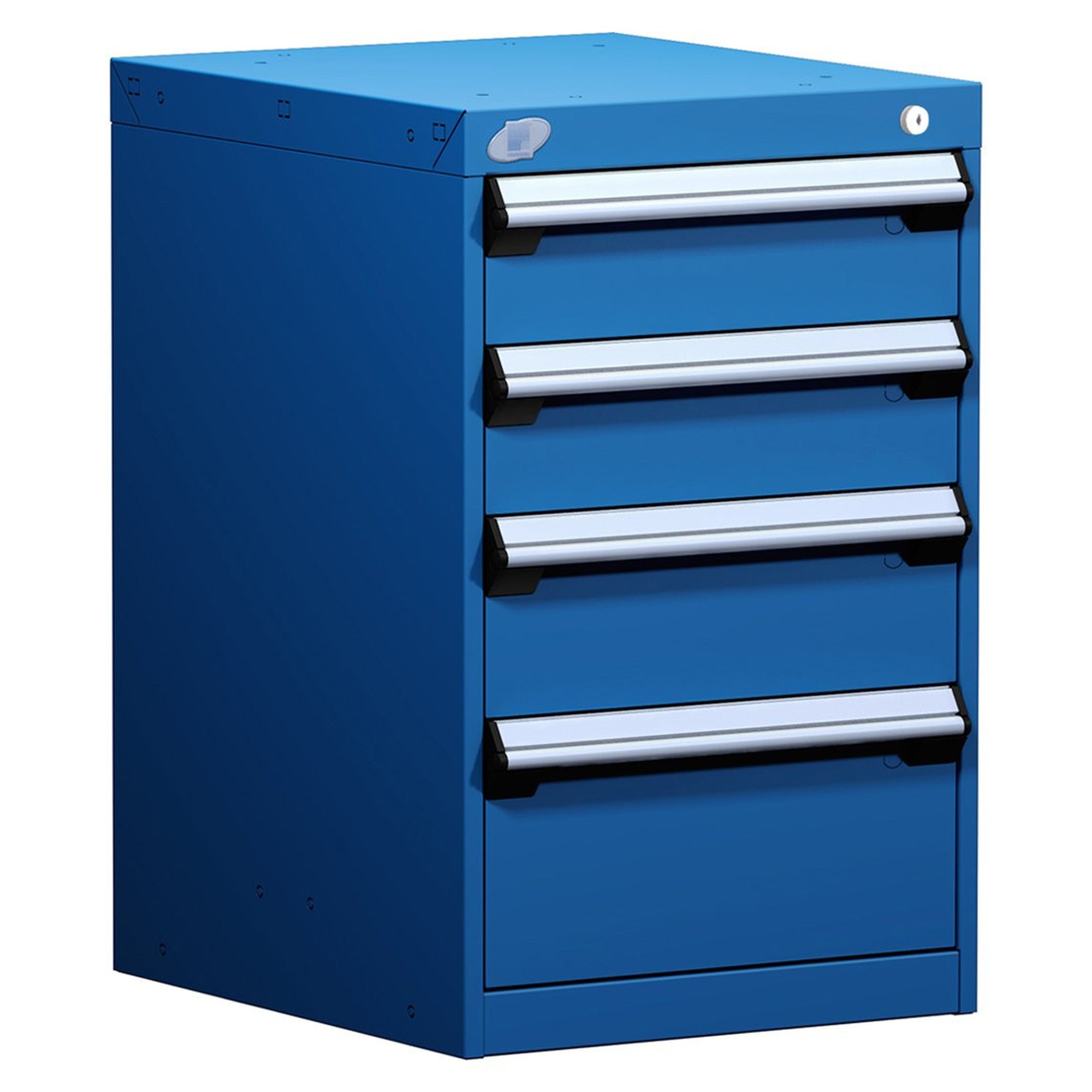 4-Drawer Modular Cabinet, 18"W x 21"D x 28"H - With Dividers - Drawer heights: 2 5" H, 1 6" H, 1 8" H; Compartments: 5"H-9 / 6"H-6 / 8"H-6