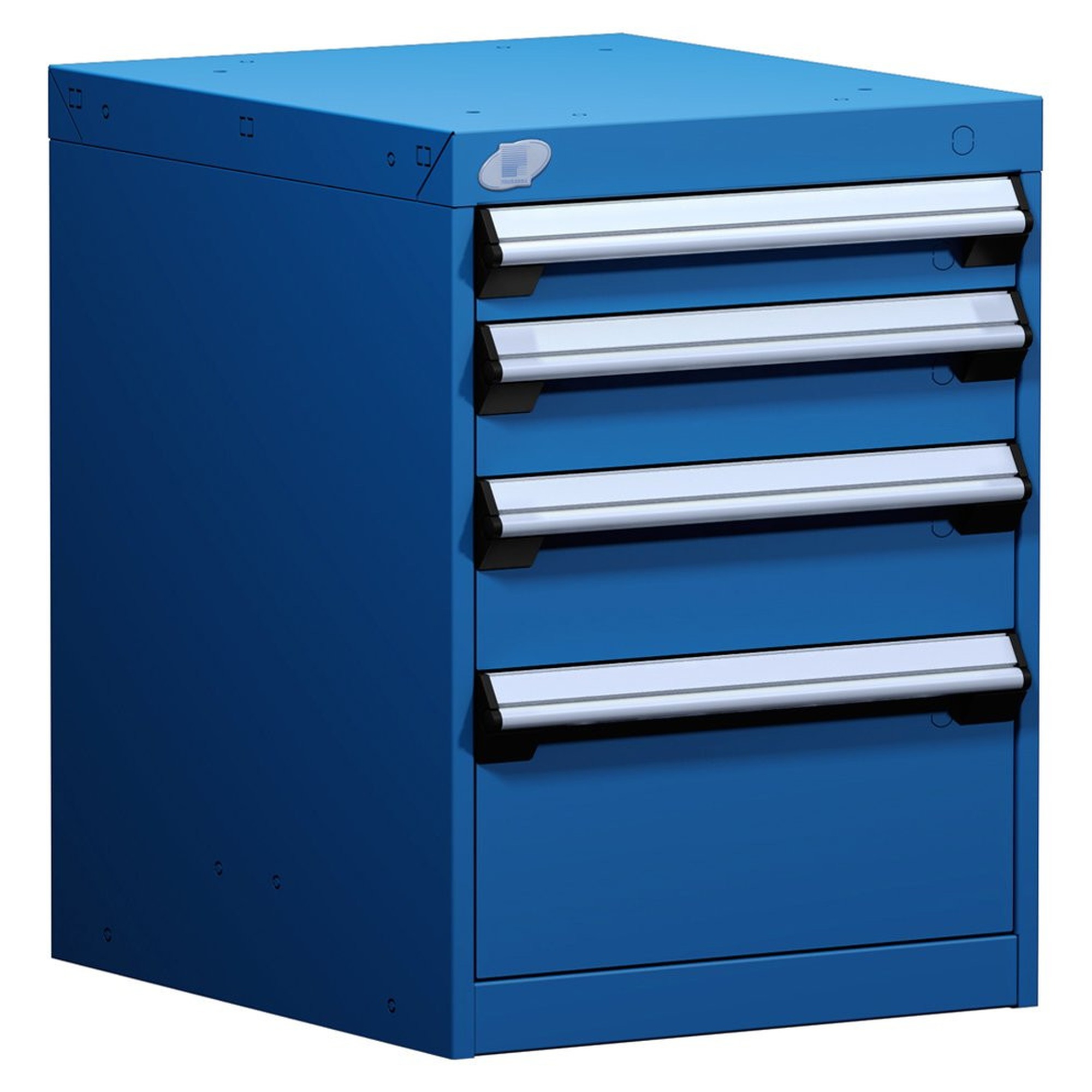 4-Drawer Modular Cabinet, 18"W x 21"D x 24"H - Without Dividers - Drawer heights: 1 3" H, 1 4" H, 1 5" H, 1 8" H