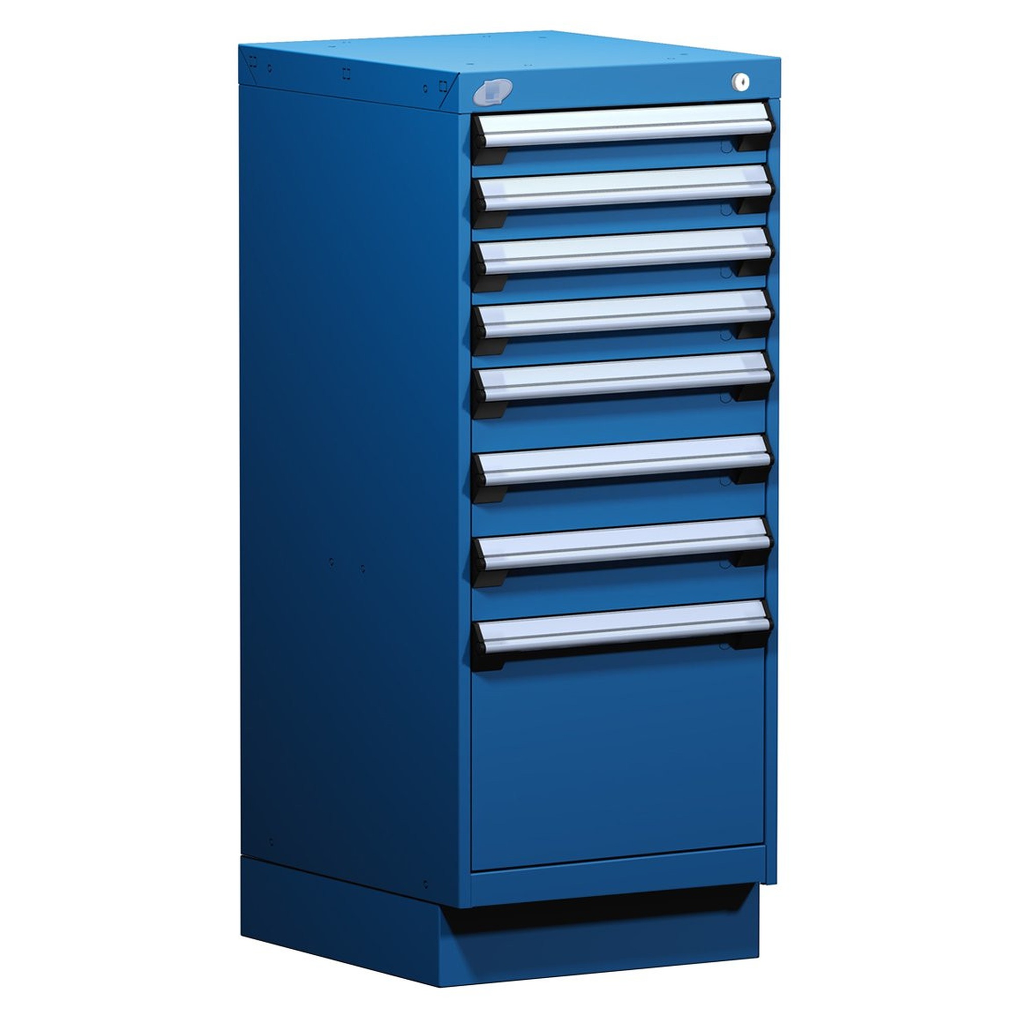 8-Drawer Modular Cabinet, 18"W x 21"D x 44"H - With Dividers - Compartments: 3"H-9 / 4"H-9 / 12"H-4