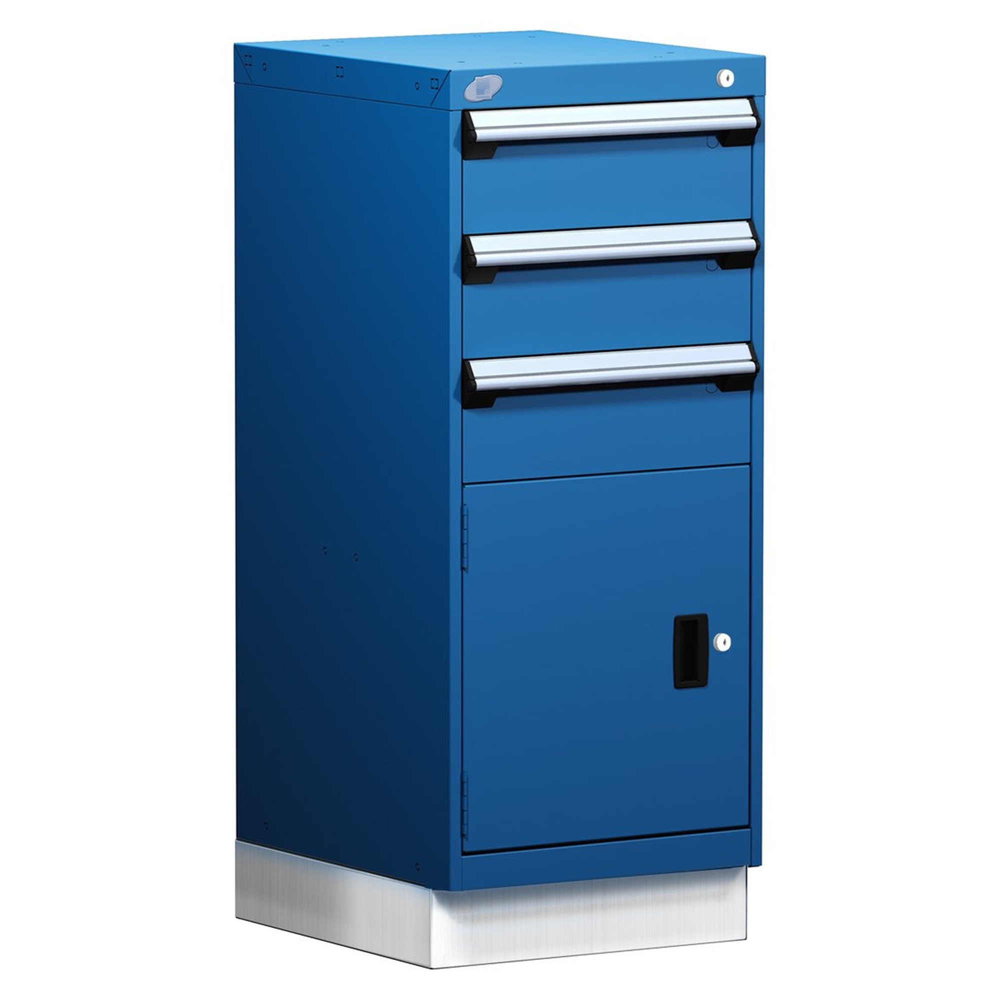 3-Drawer Modular Cabinet, 18"W x 21"D x 44"H - With Dividers - Drawer heights: 3 6" H; Compartments: 6"H-6