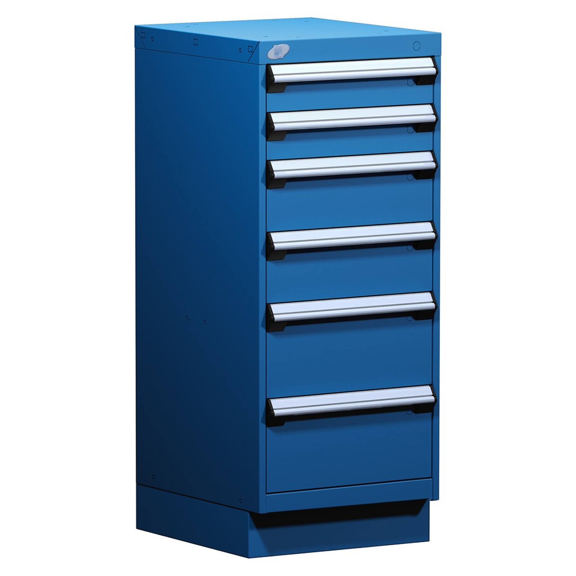 6-Drawer Modular Cabinet, 18"W x 21"D x 44"H - With Dividers - Drawer heights: 2 4" H, 2 6" H, 2 8" H; Compartments: 4"H-9 / 6"H-6 / 8"H-6