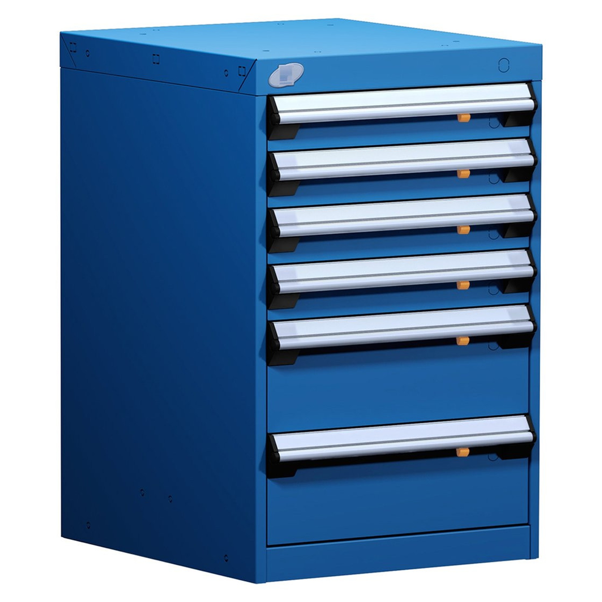 6-Drawer Modular Cabinet, 18"W x 21"D x 28"H - With Dividers - Drawer heights: 4 3" H, 2 6" H