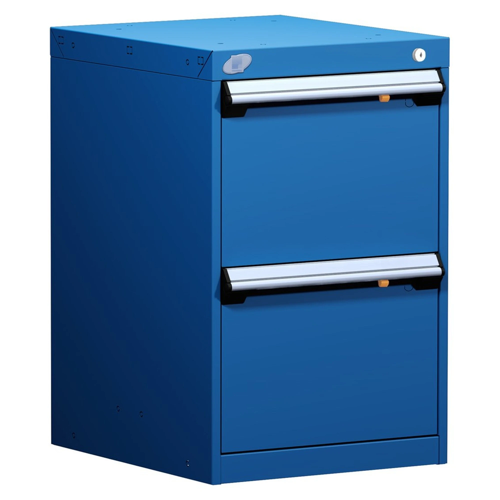 2-Drawer Modular Cabinet, 18"W x 21"D x 28"H - With Dividers - Drawer heights: 2 12" H; Compartments: 12"H-4