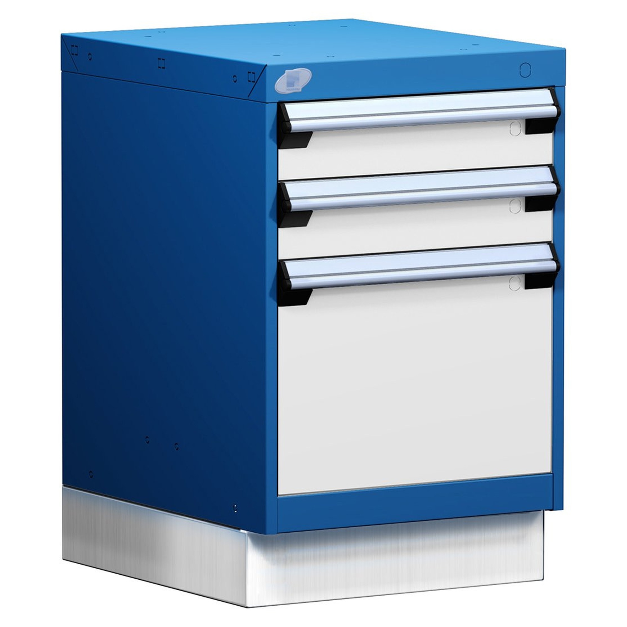 3-Drawer Modular Cabinet, 18"W x 21"D x 28"H - With Dividers - Compartments: 4"H-9 / 12"H-4