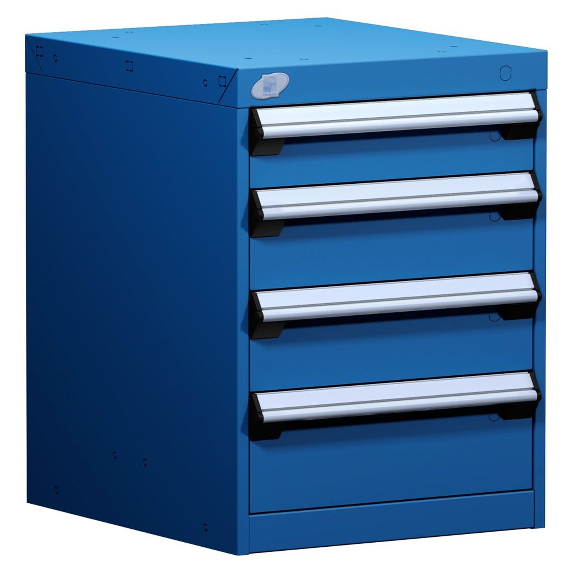 4-Drawer Modular Cabinet, 18"W x 21"D x 24"H - With Dividers - Drawer heights: 1 4" H, 2 5" H, 1 6" H