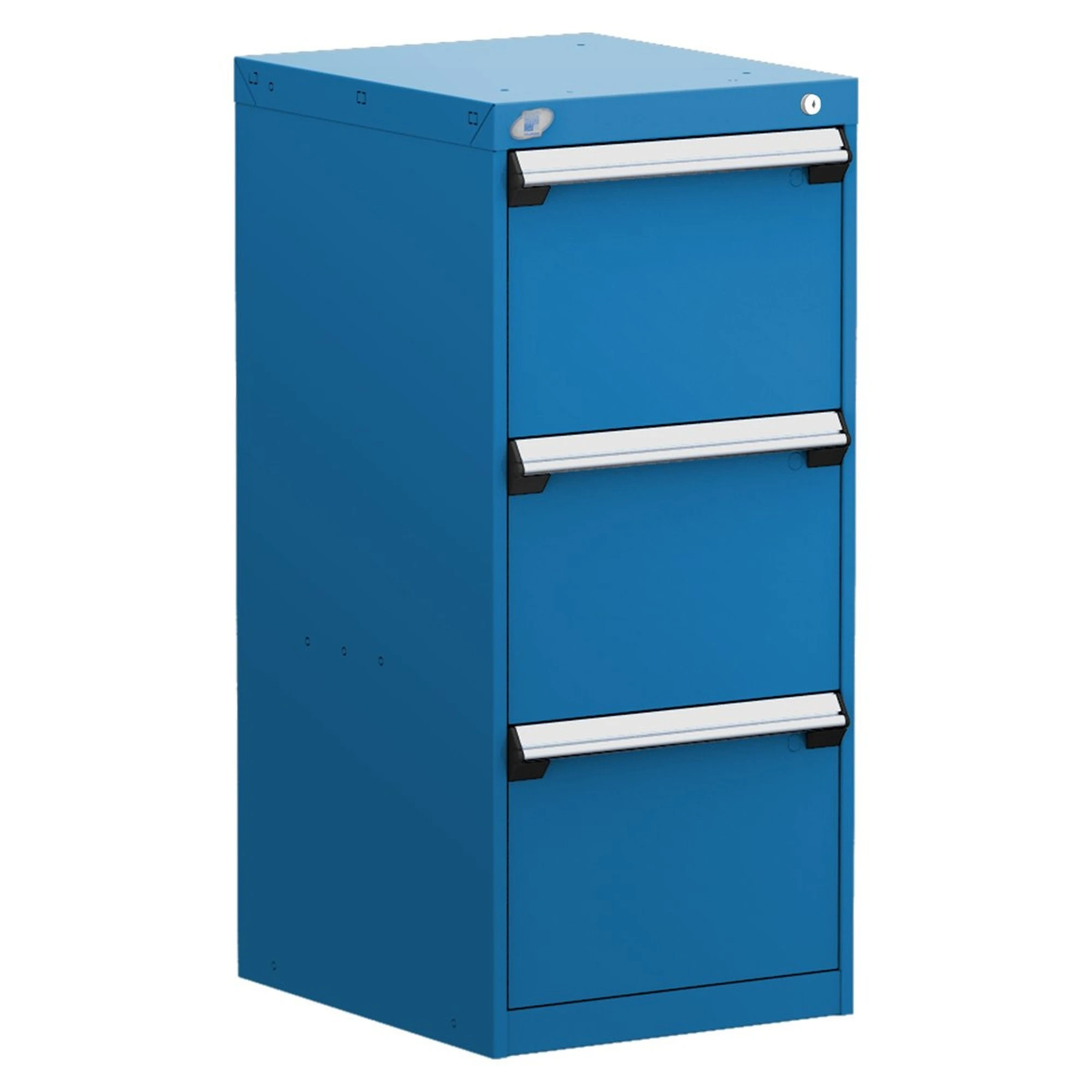 3-Drawer Modular Cabinet, 18"W x 21"D x 40"H - With Dividers - Drawer heights: 3 12" H; Compartments: 12"H-4