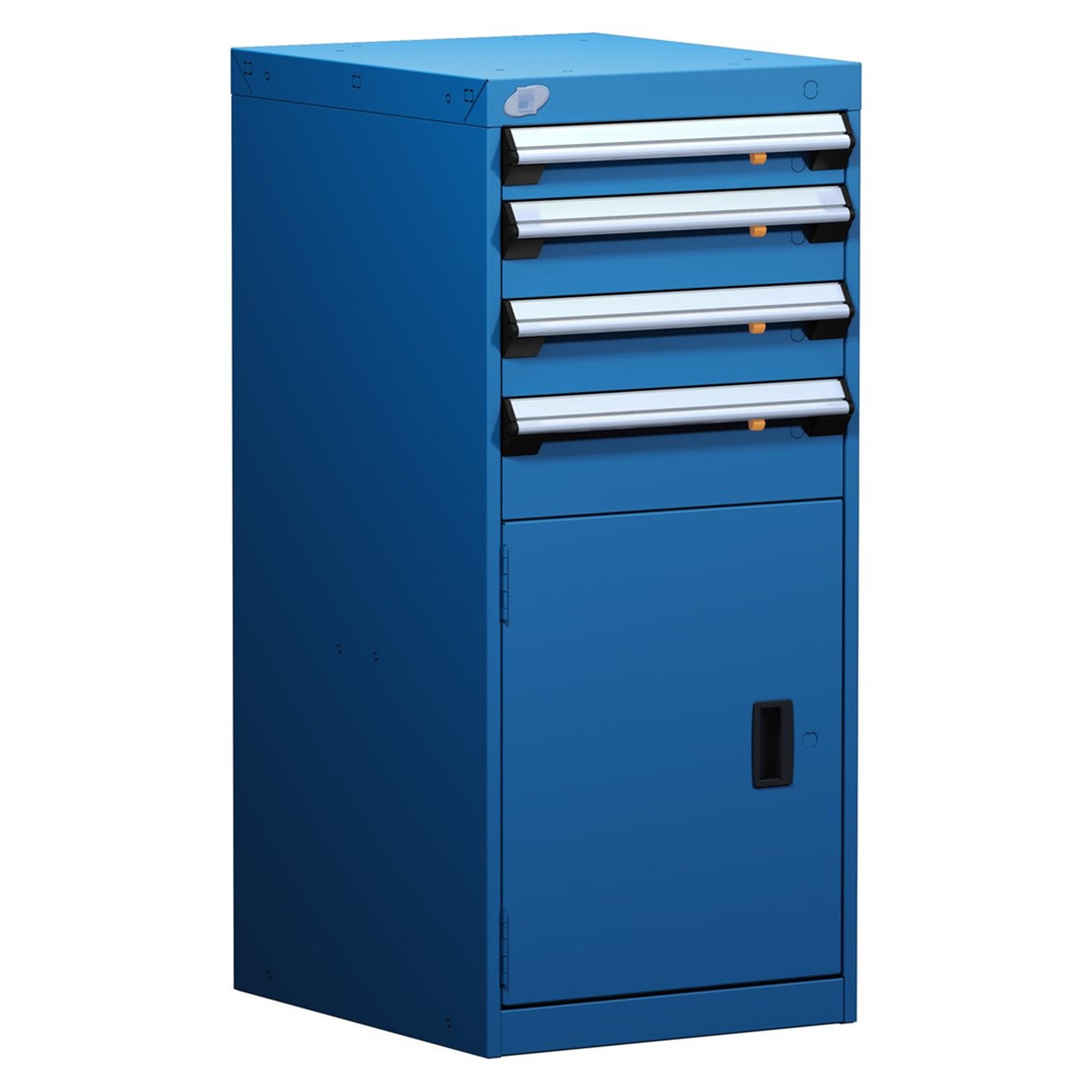 4-Drawer Modular Cabinet, 18"W x 21"D x 40"H - With Dividers - Drawer heights: 1 3" H, 2 4" H, 1 5" H; Compartments: 3"H-9 / 4"H-9 / 5"H-9