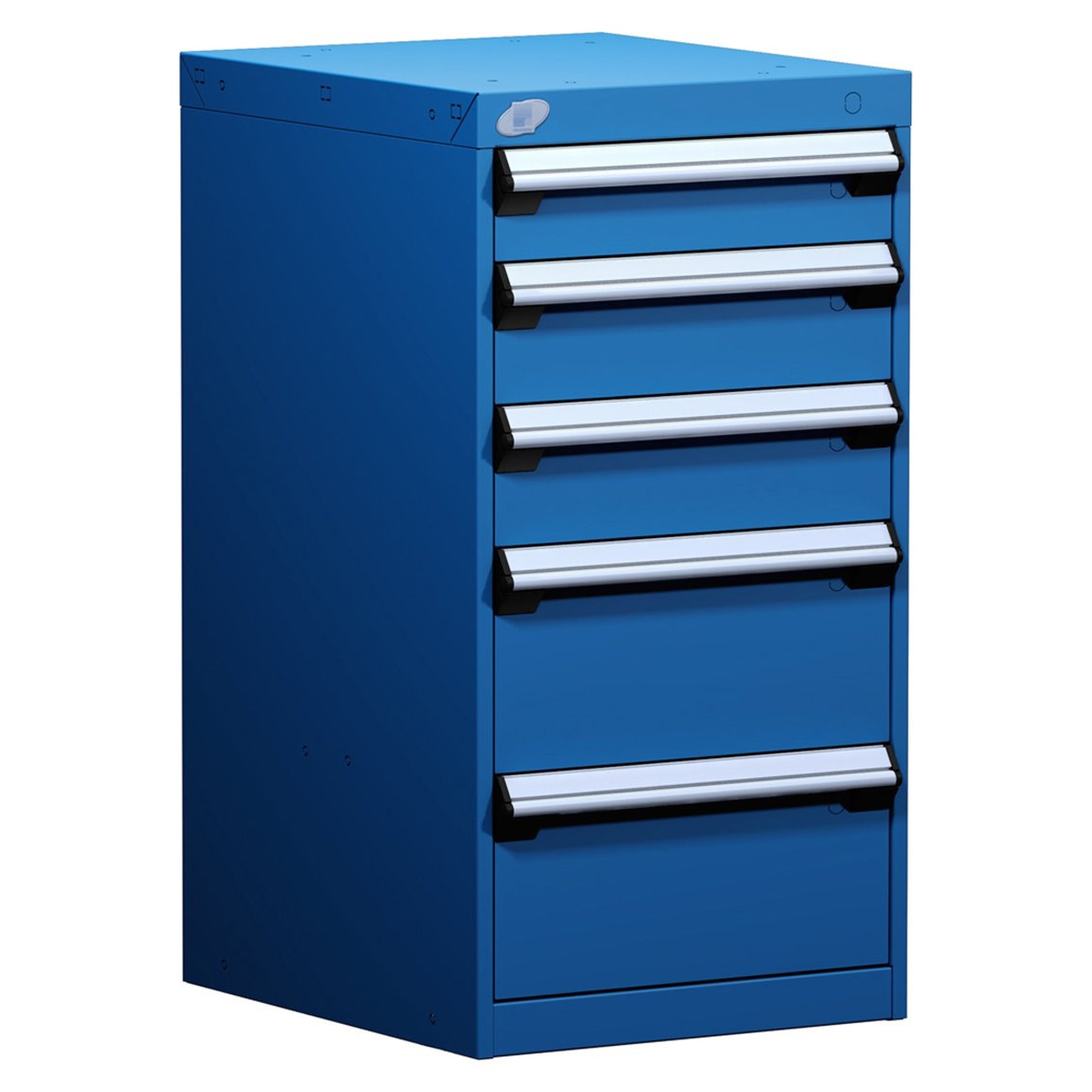 5-Drawer Modular Cabinet, 18"W x 21"D x 34"H - With Dividers - Compartments: 4"H-9 / 5"H-9 / 8"H-6