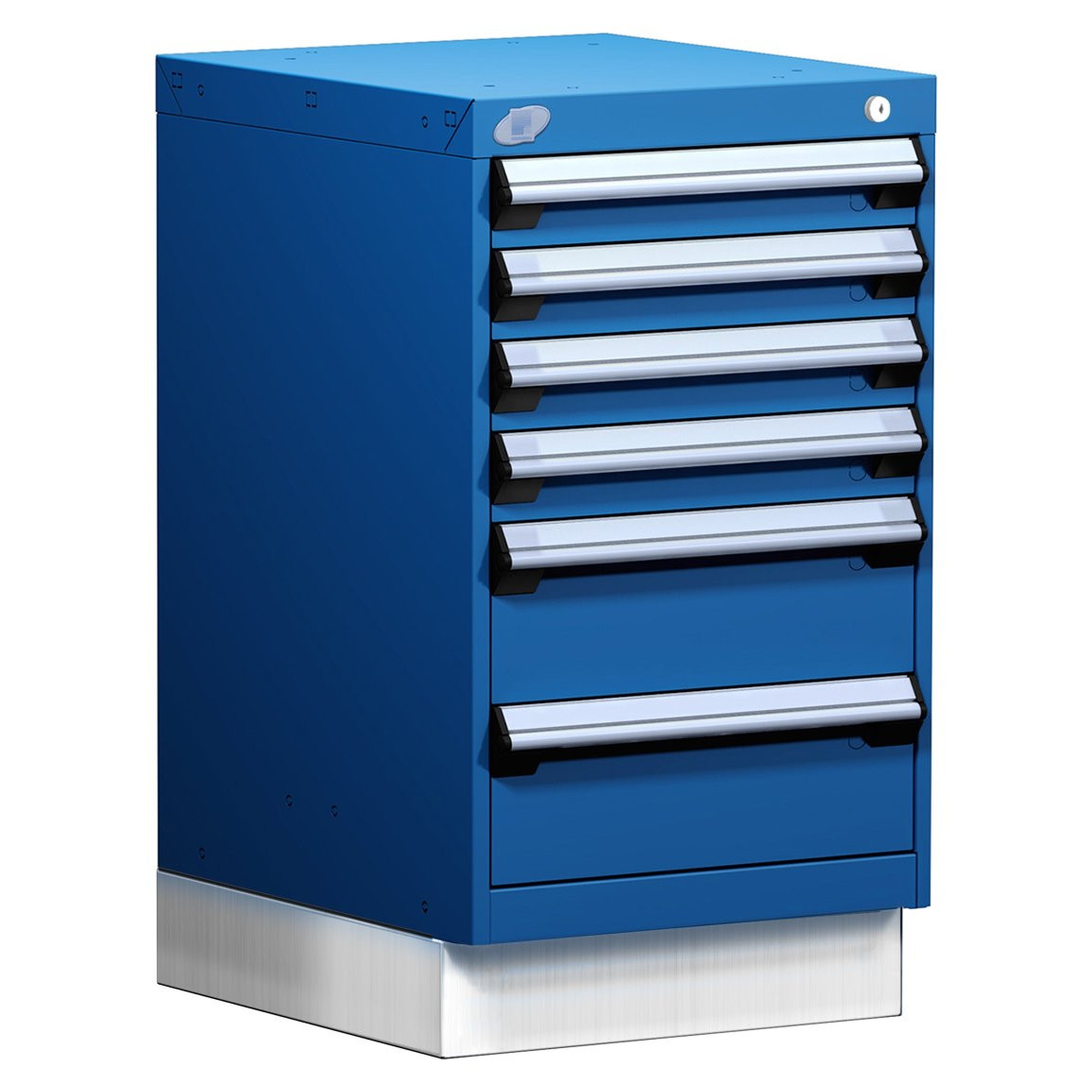 6-Drawer Modular Cabinet, 18"W x 21"D x 32"H - With Dividers - Drawer heights: 4 3" H, 2 6" H; Compartments: 3"H-9 / 6"H-6