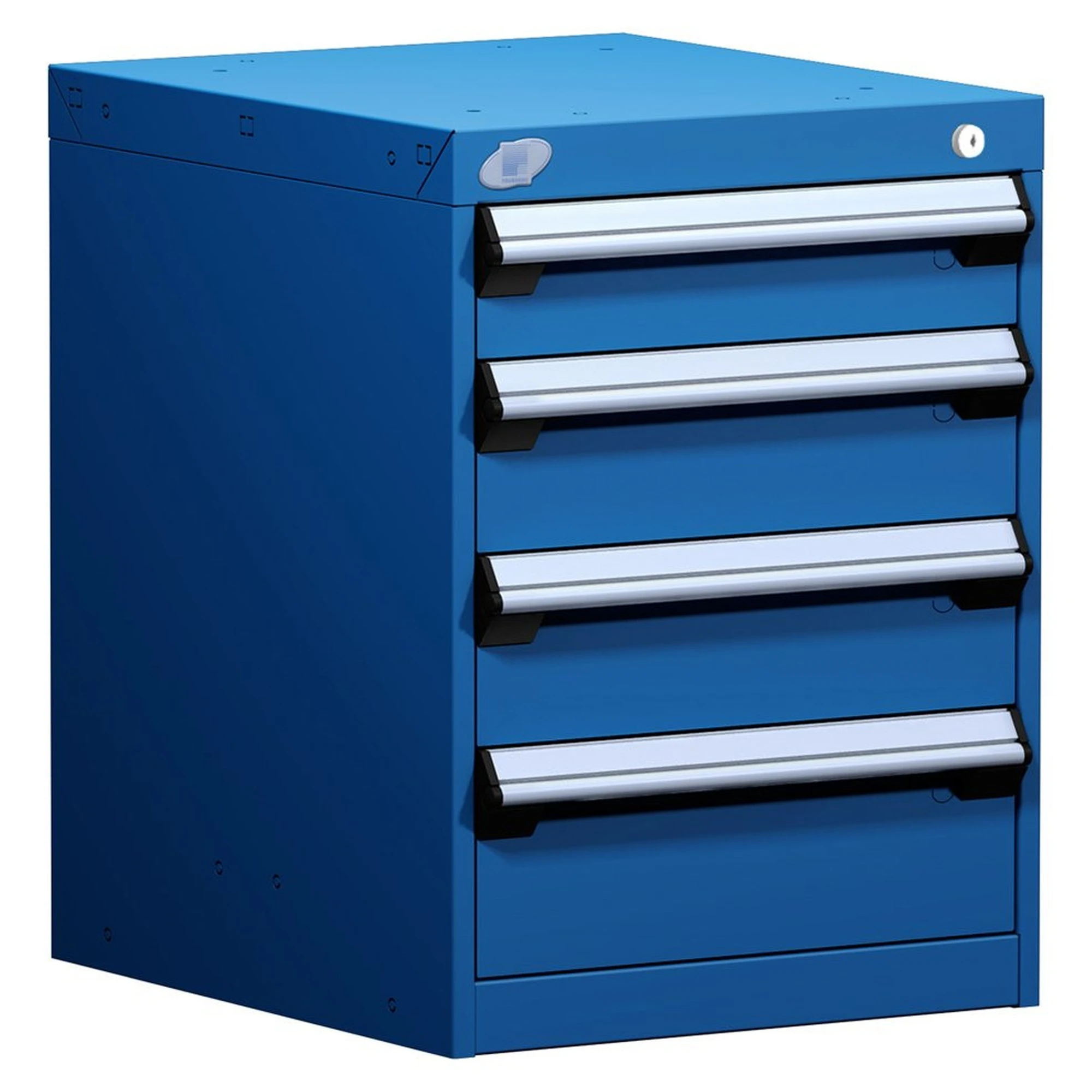 4-Drawer Modular Cabinet, 18"W x 21"D x 24"H - With Dividers - Drawer heights: 1 4" H, 2 5" H, 1 6" H; Compartments: 4"H-9 / 5"H-9 / 6"H-6