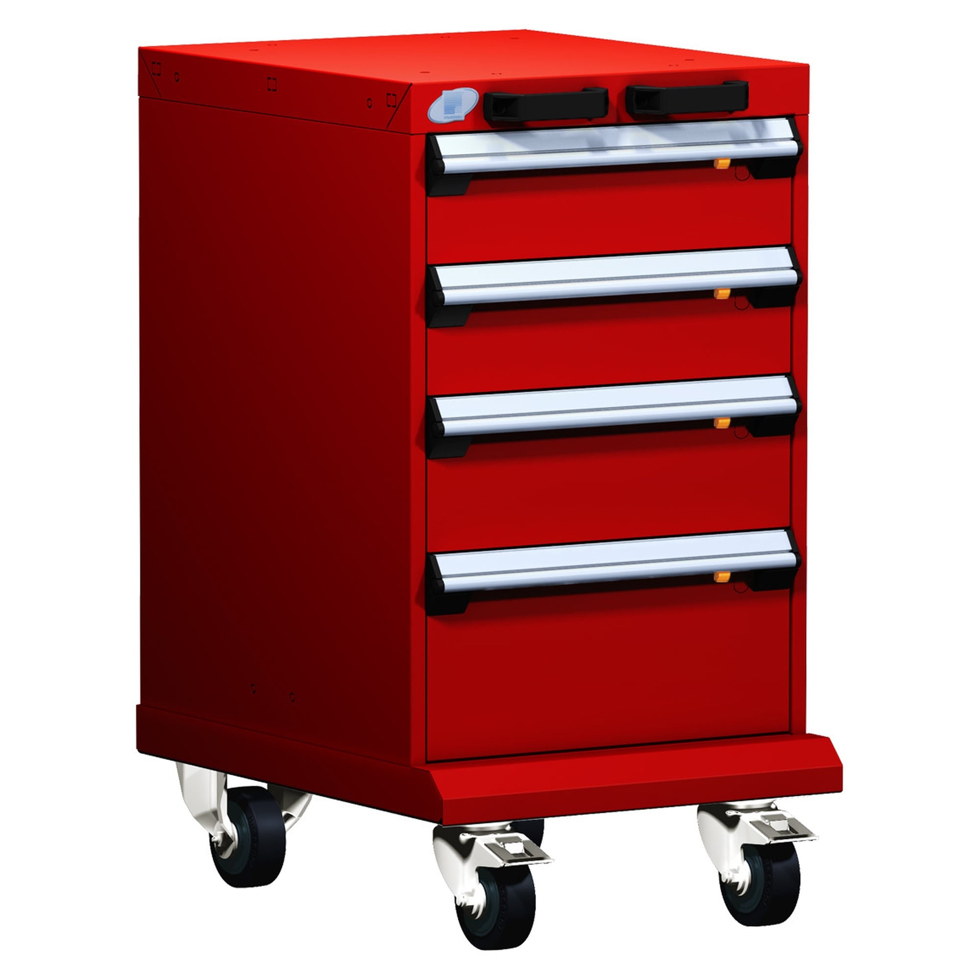 4-Drawer Mobile Cabinet, 18"W x 21"D x 33.13"H - Without Dividers