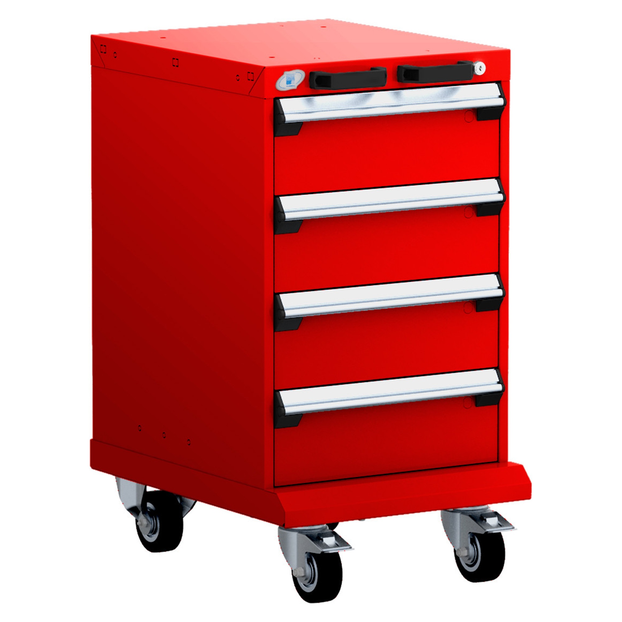 4-Drawer Mobile Cabinet, 18"W x 27"D x 33.13"H - With Dividers
