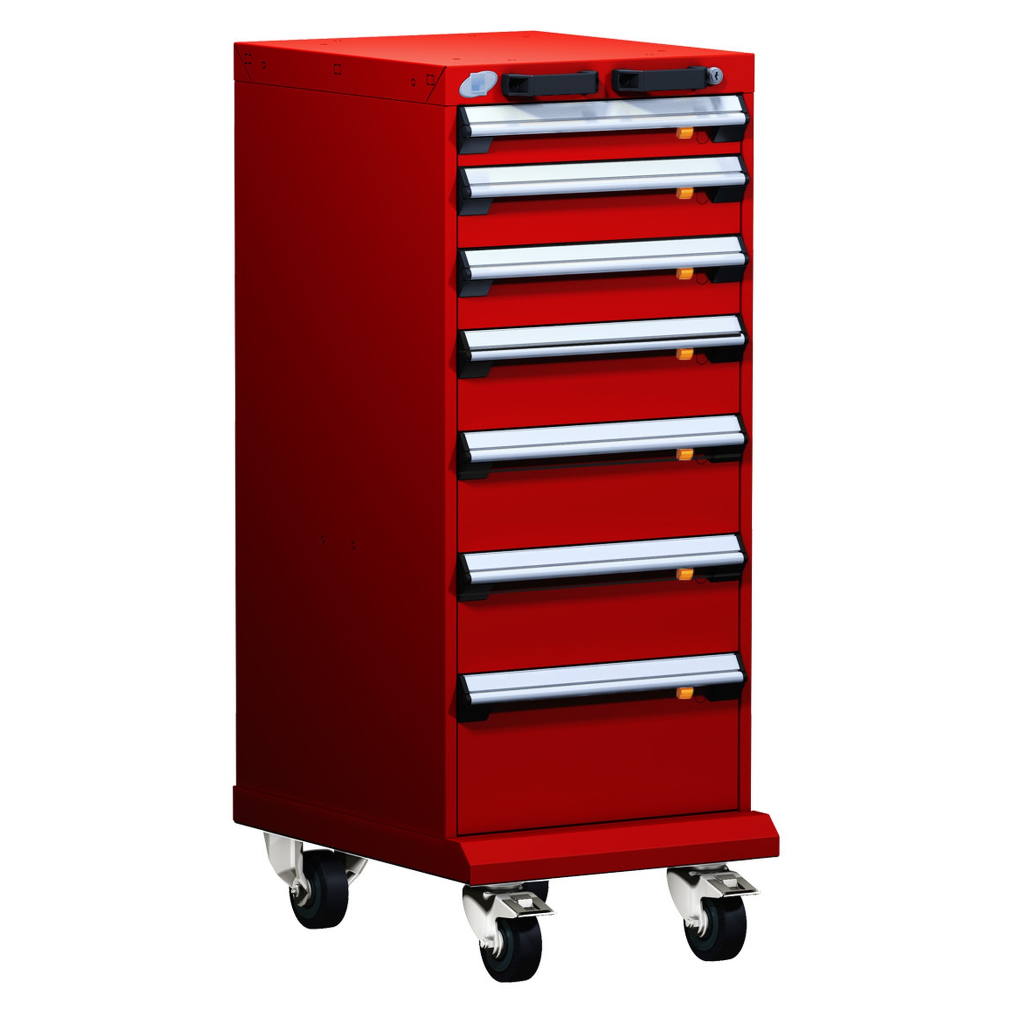 7-Drawer Mobile Cabinet, 18"W x 27"D x 45.13"H - With Dividers