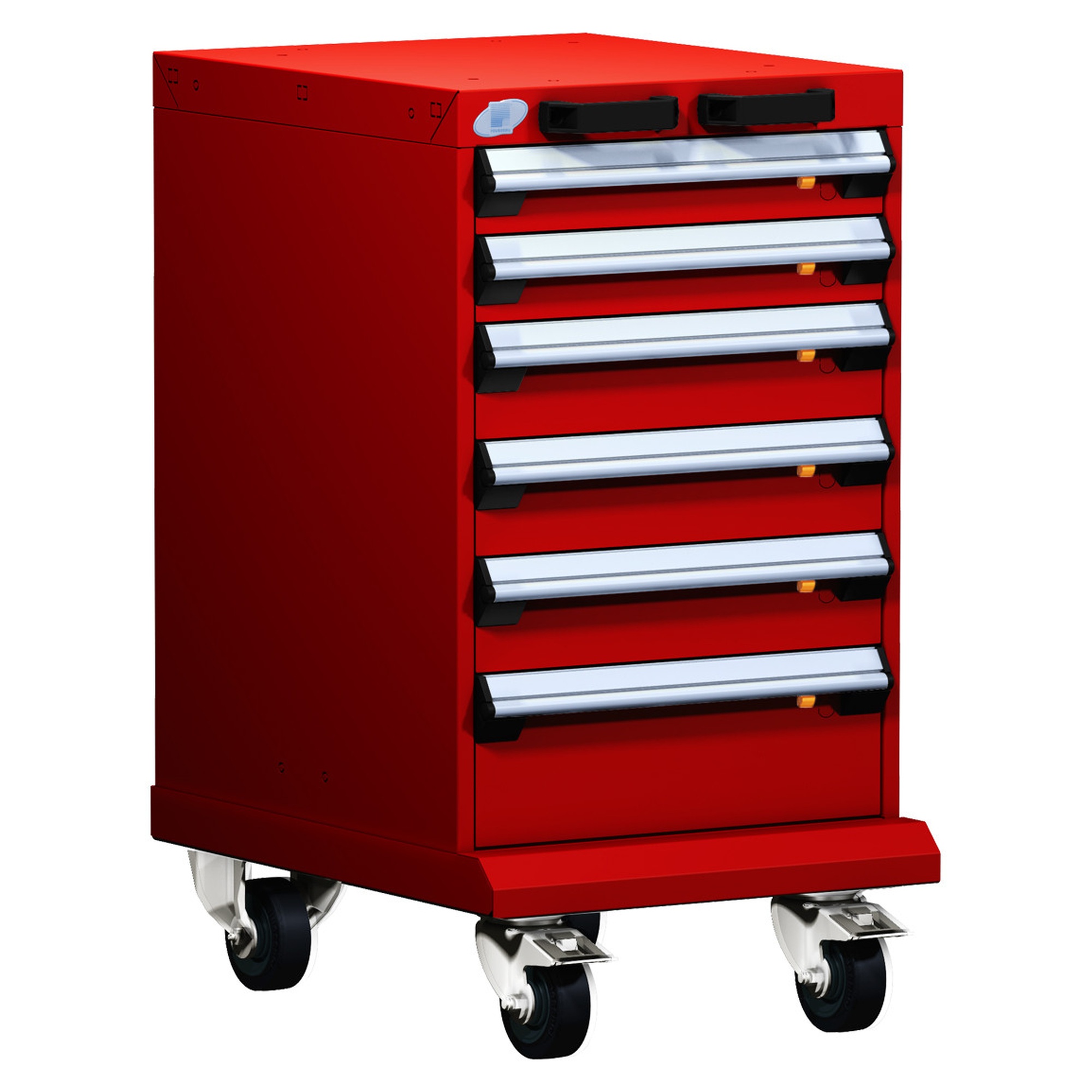 6-Drawer Mobile Cabinet, 18"W x 21"D x 33.13"H - Without Dividers