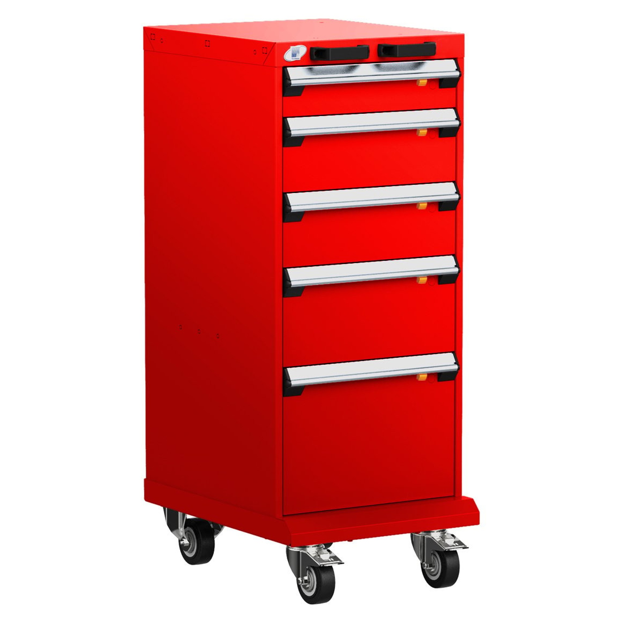 5-Drawer Mobile Cabinet, 18"W x 27"D x 45.13"H - With Dividers