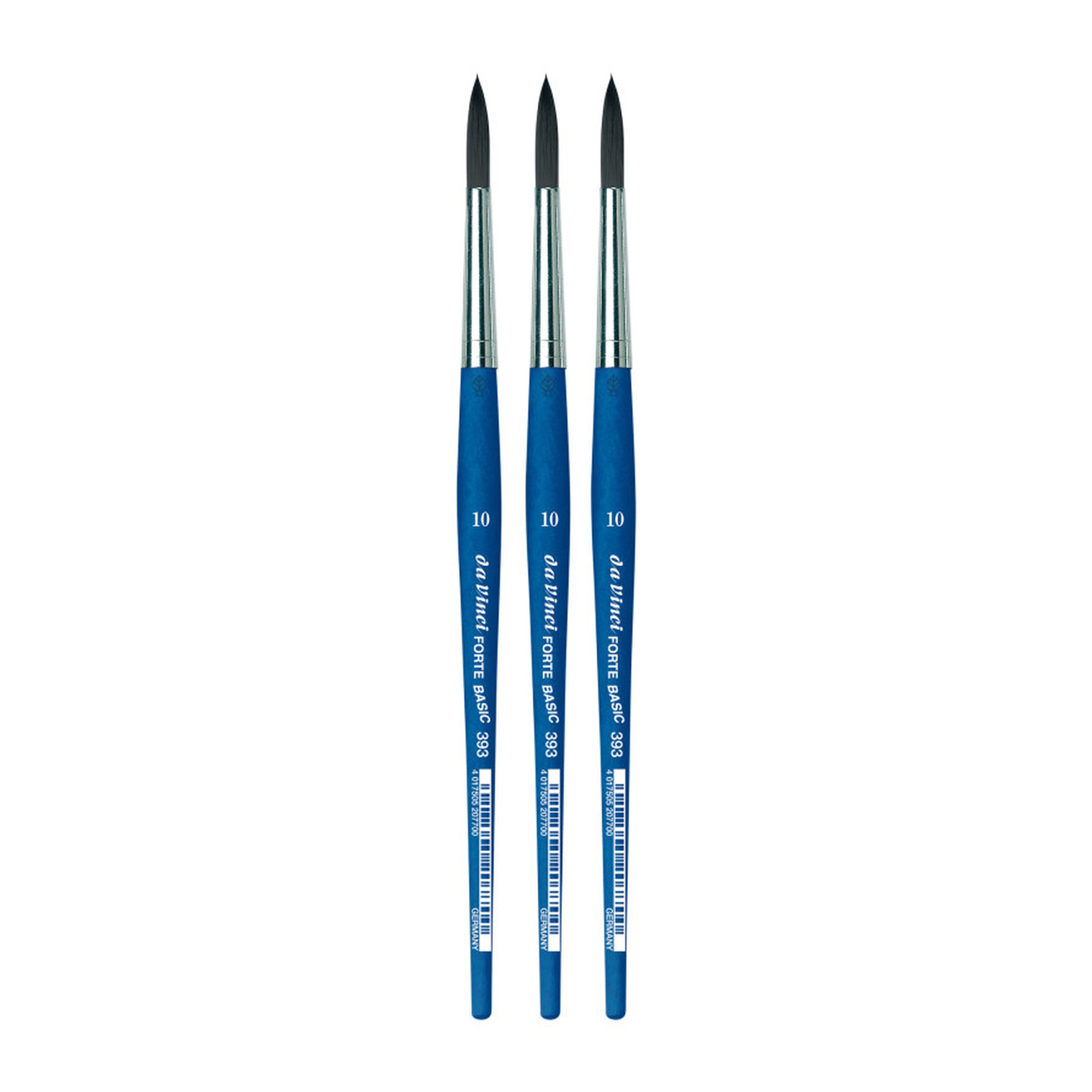 Student Round Synthetic Acrylic Brush, Size 10, 3-Pack