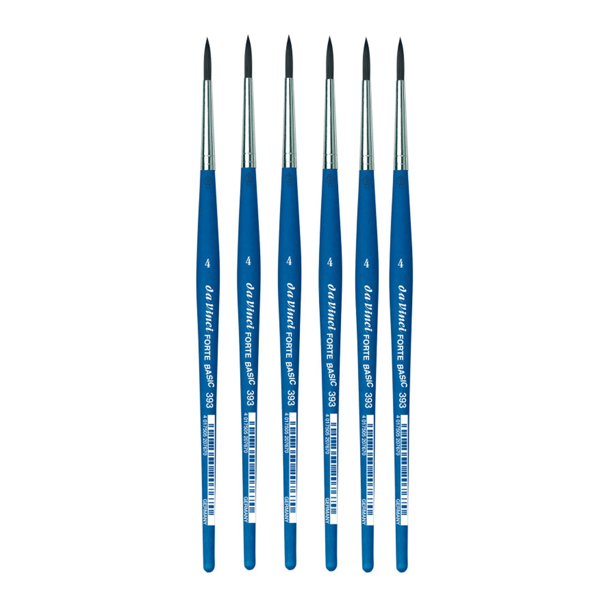Round Synthetic Acrylic Craft Brushes, Size 4, 6-Pack