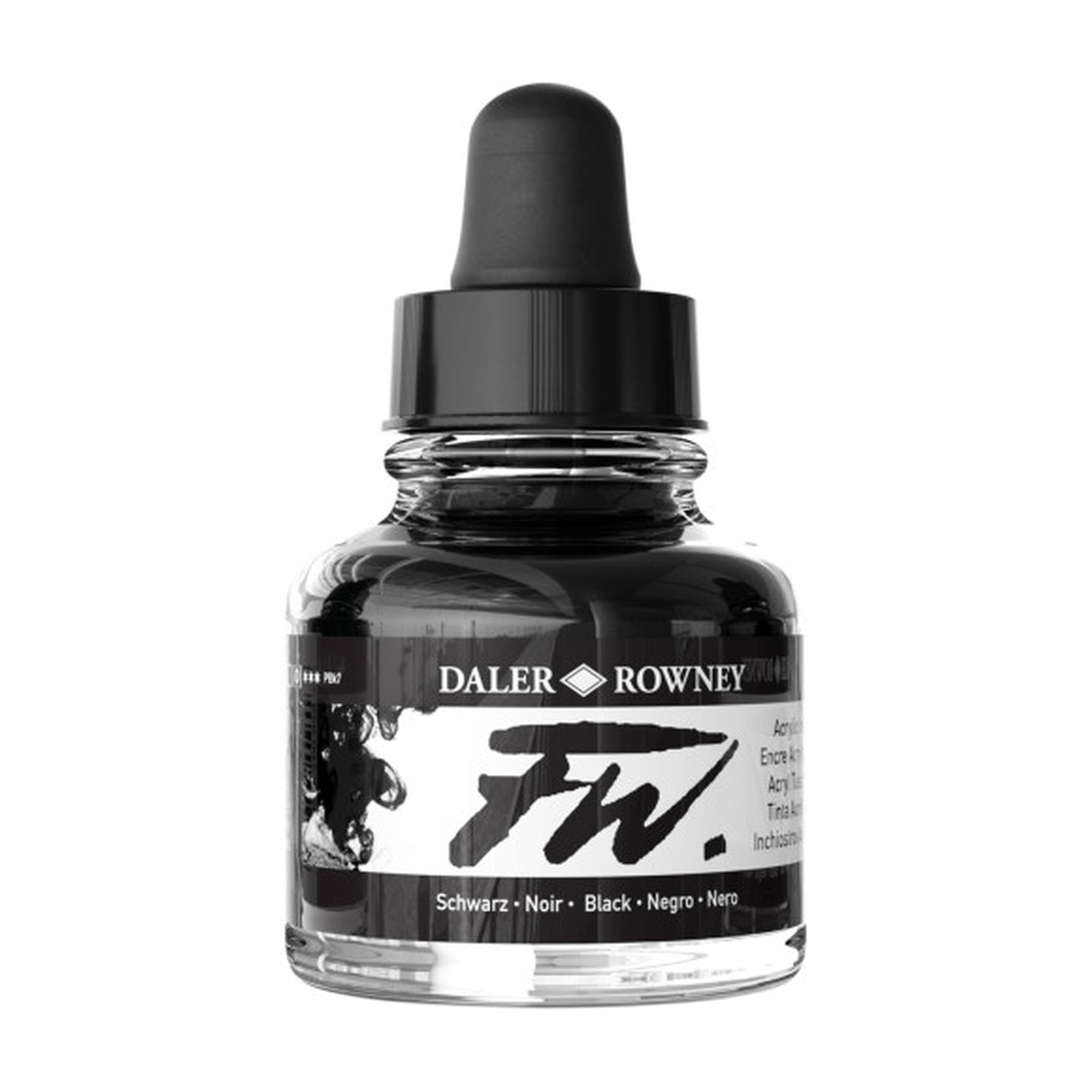 Black Acrylic Ink, 29.5 mL Bottle