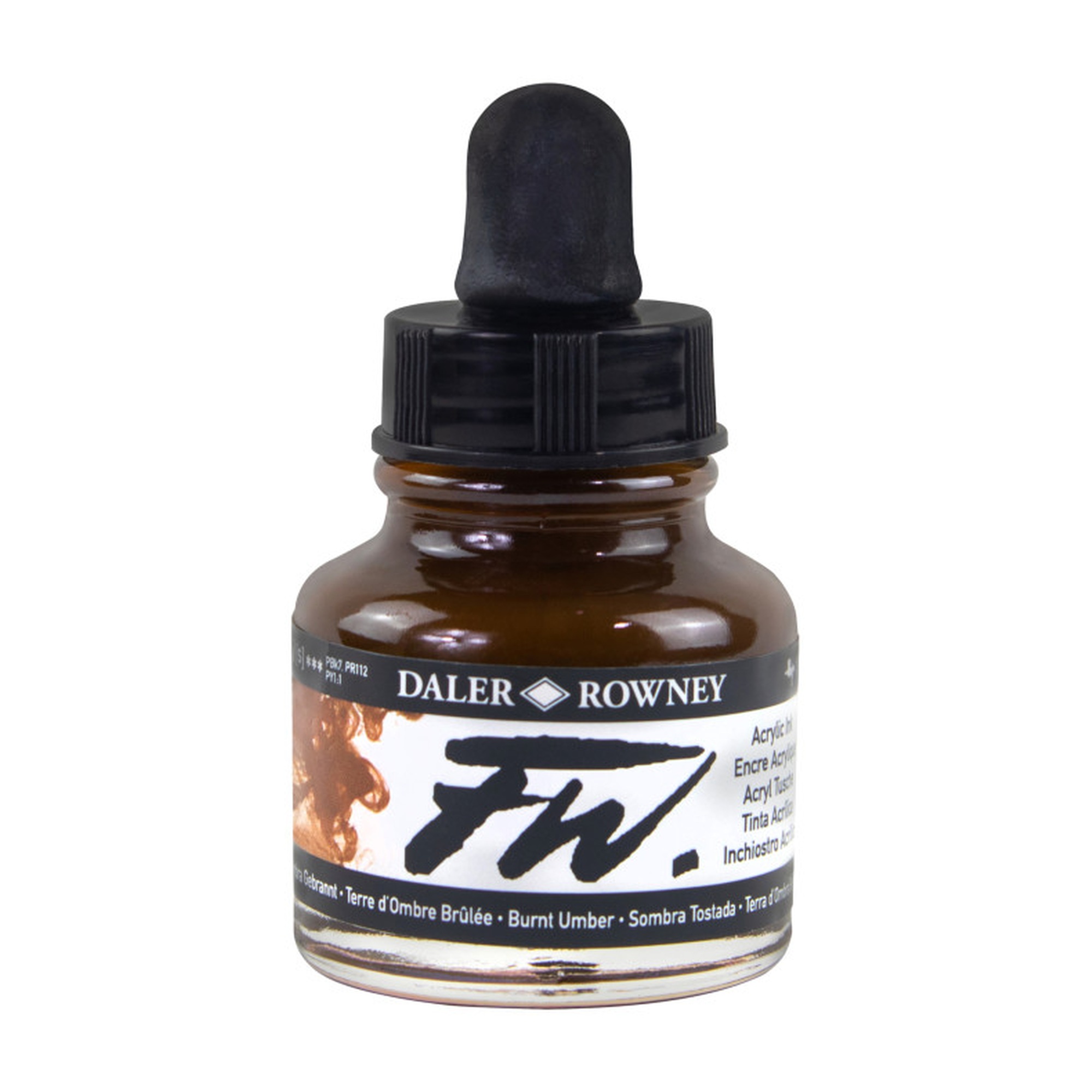 Burnt Umber Fluid Acrylic Ink, 29.5 mL Bottle