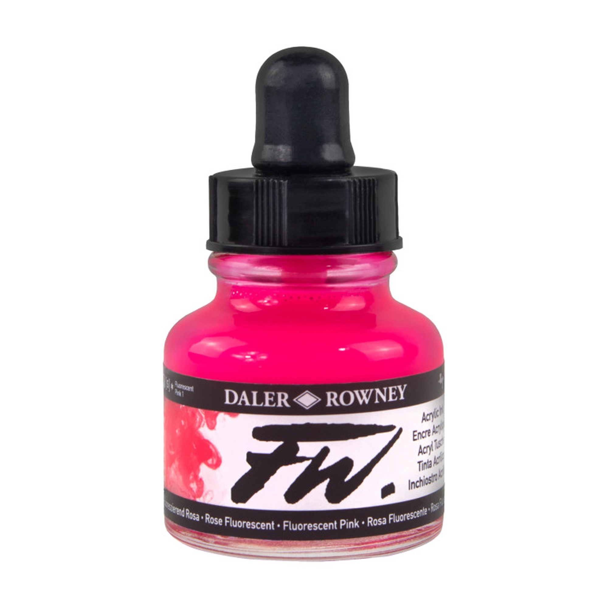 Fluorescent Pink Acrylic Ink, 29.5 mL Bottle