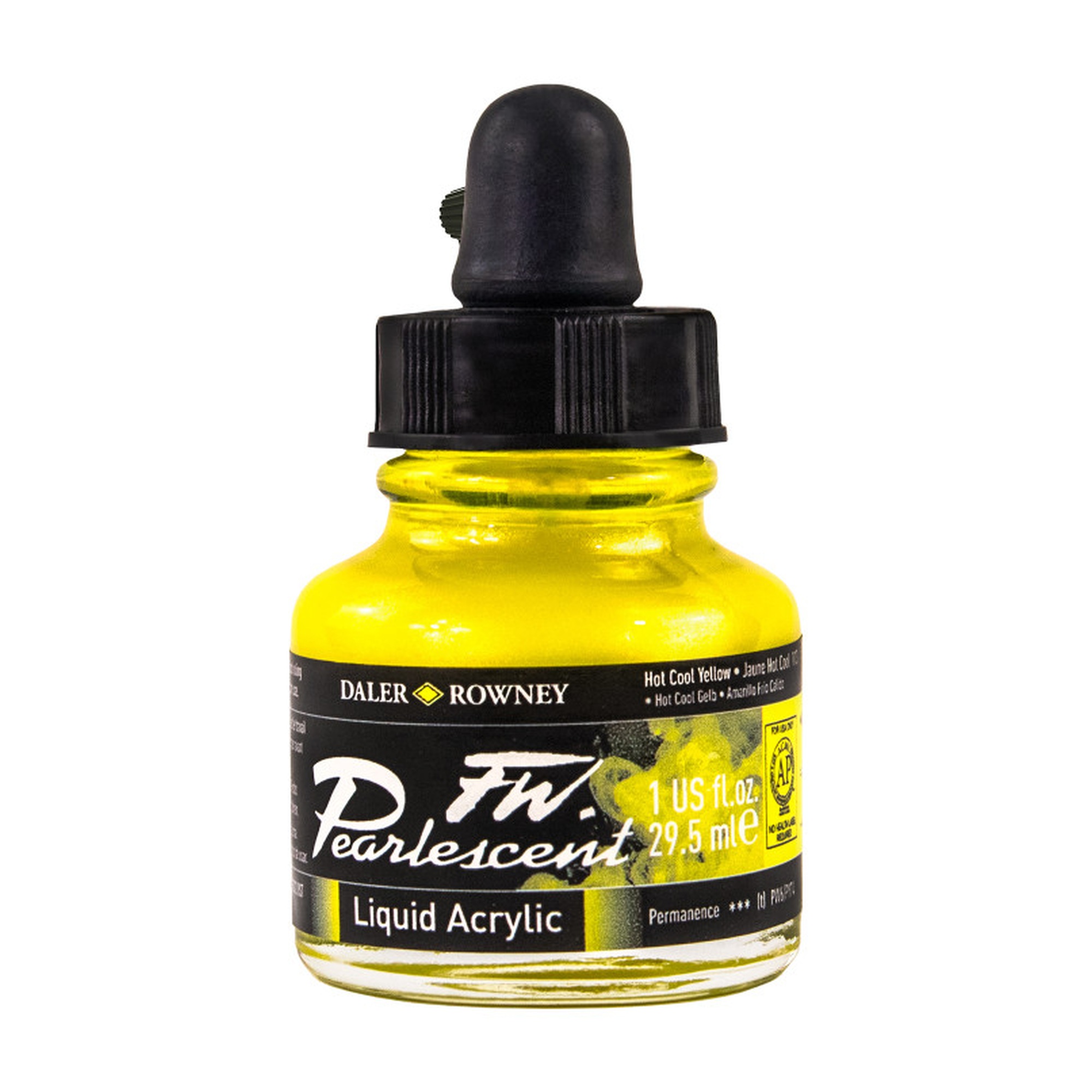 Pearlescent Hot Cool Yellow Acrylic Ink, 29.5 mL