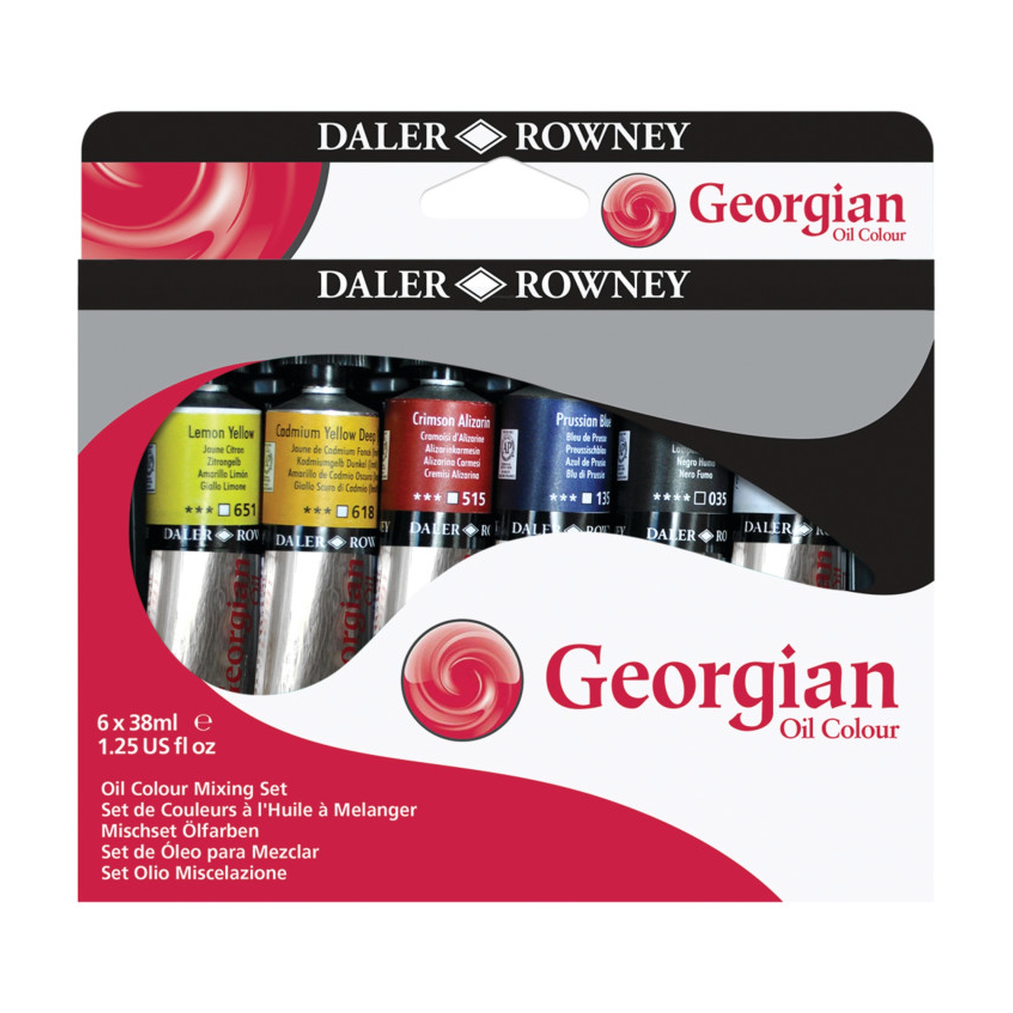 Georgian Oil Paint Mixing Set, Assorted Colors, 38 mL, 6-Pack