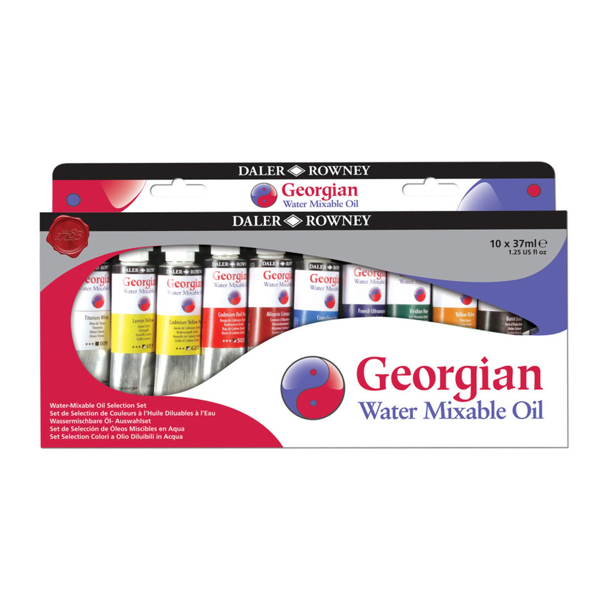 Water-Mixable Oil Paint Selection Set, Assorted Colors, 37 mL, 10 Tubes