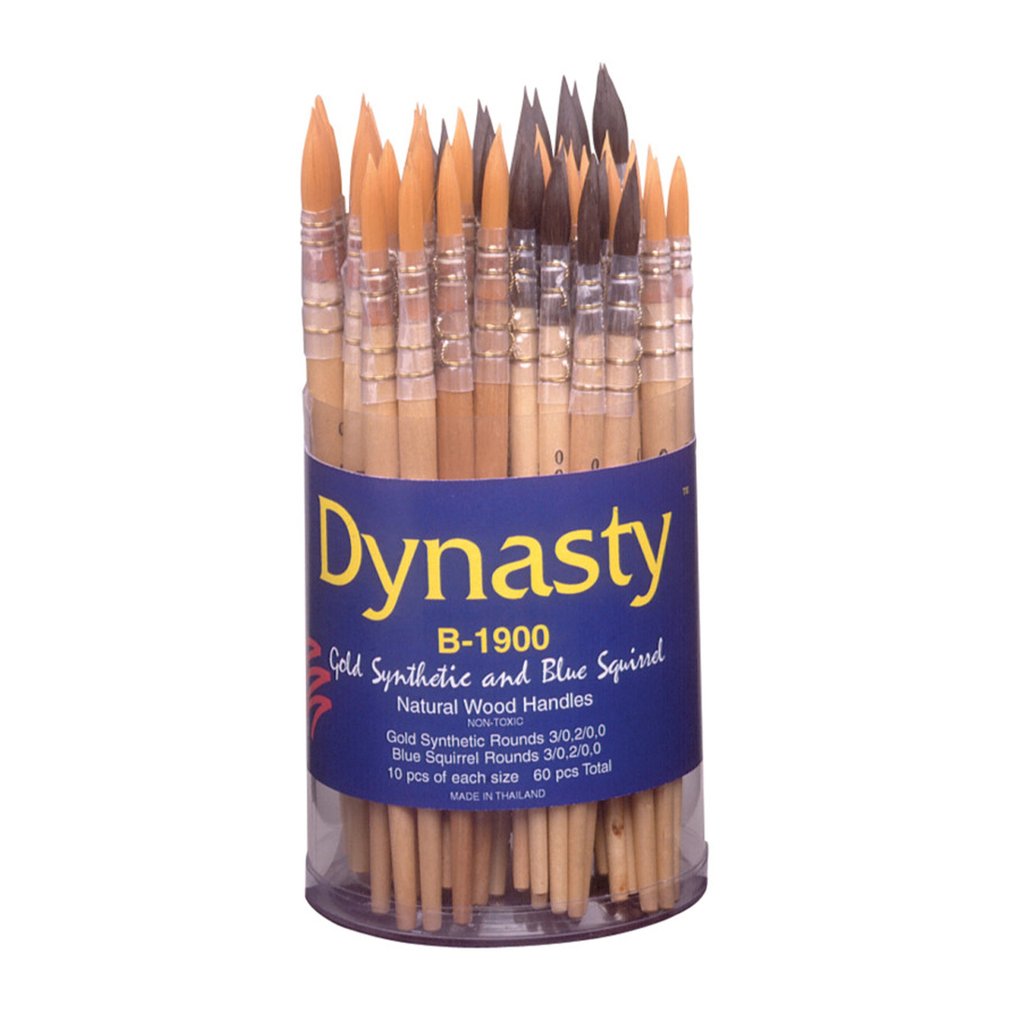 Round Brush Canister, 60-Piece Assortment