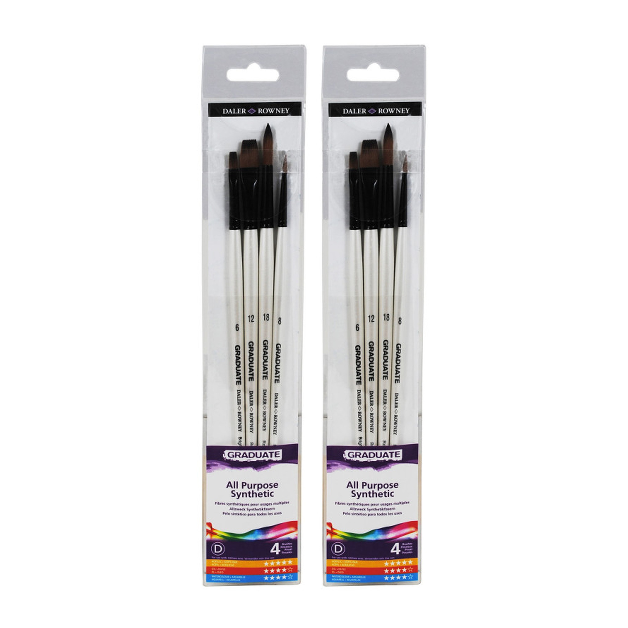 Synthetic Paintbrush Set, 8 Brushes