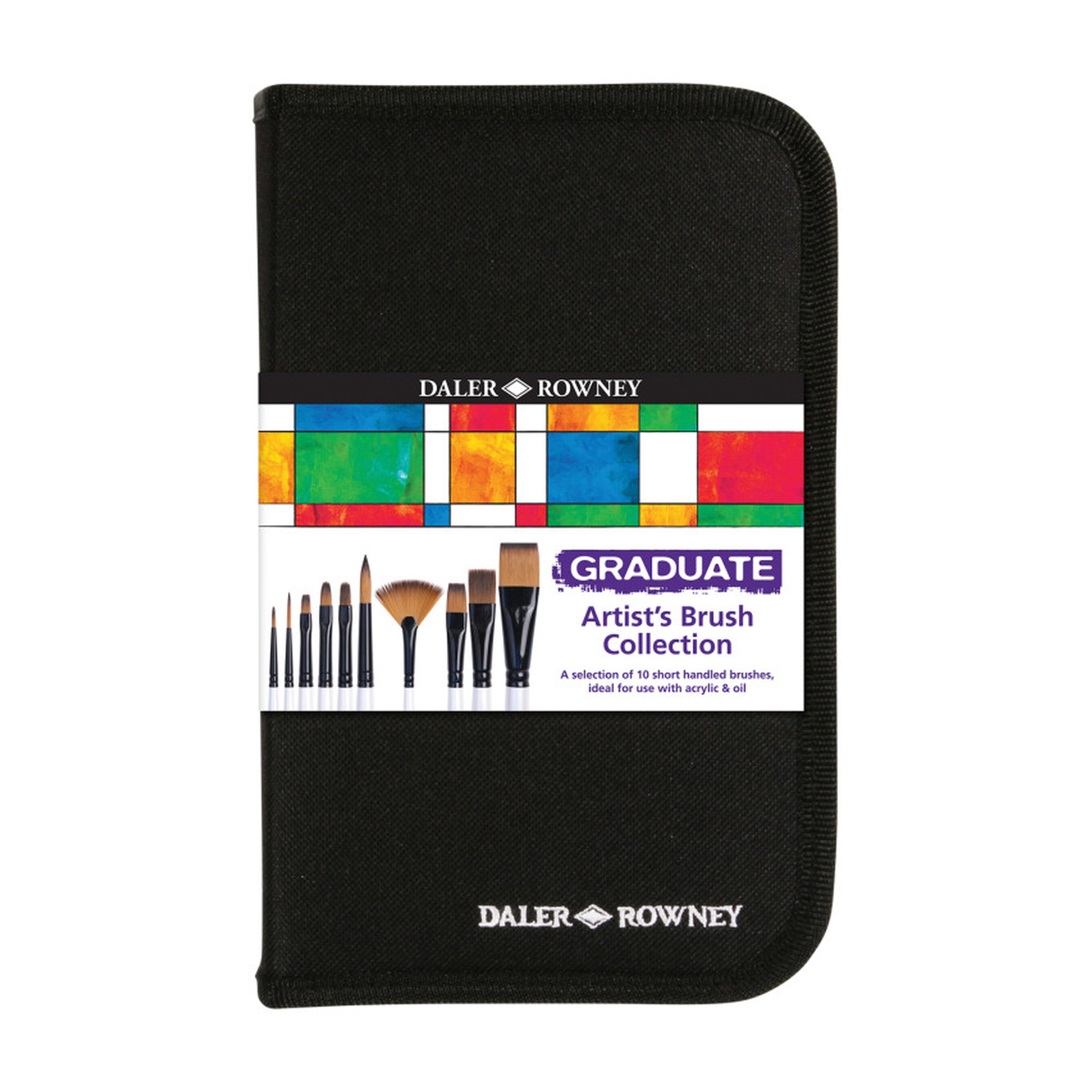 Graduate Synthetic Paintbrush Set with Zip Case, 10 Pieces